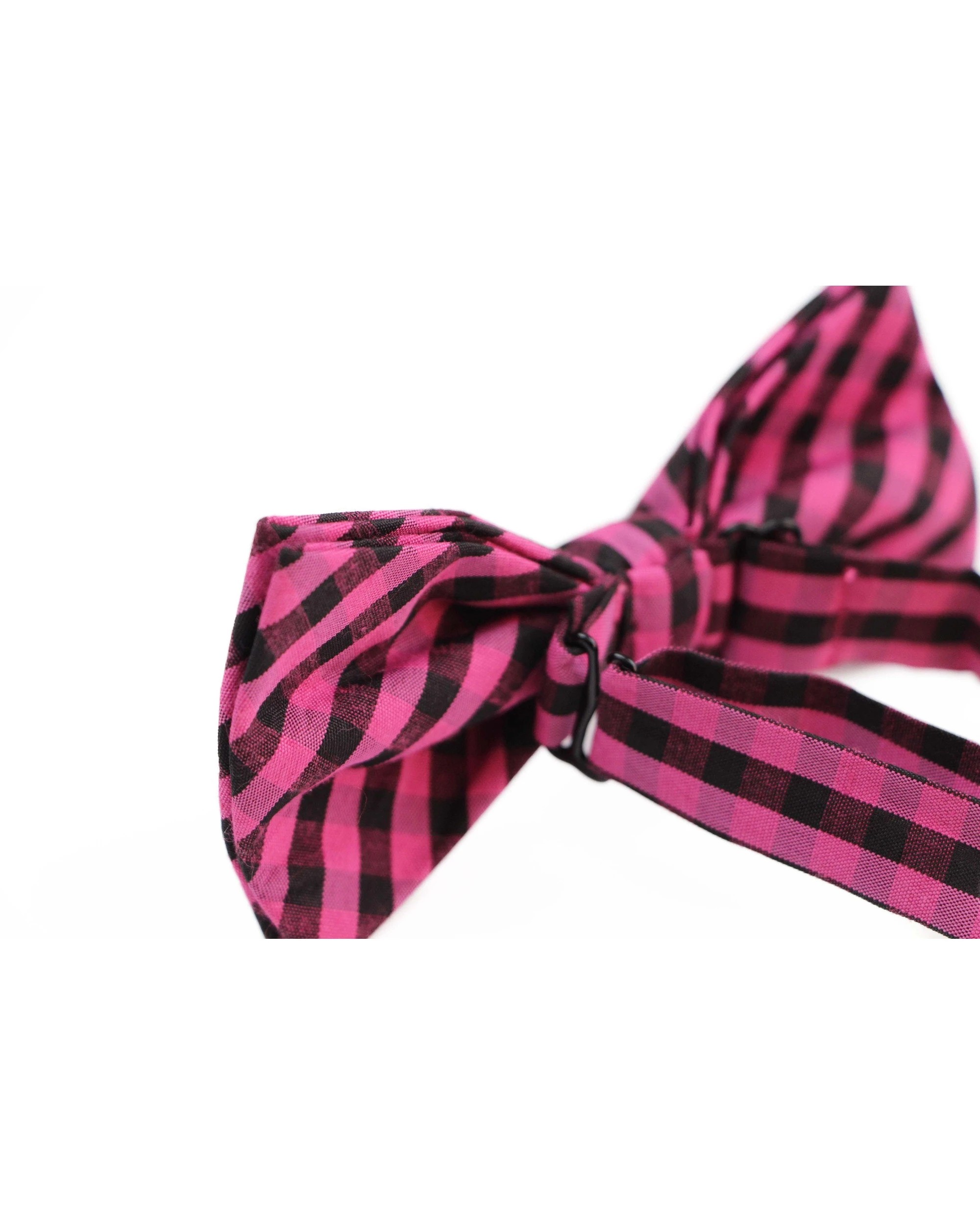 2 Zasel Mens Pink & Black Checkered Patterned Bow Tie - Multi, 2 of 3