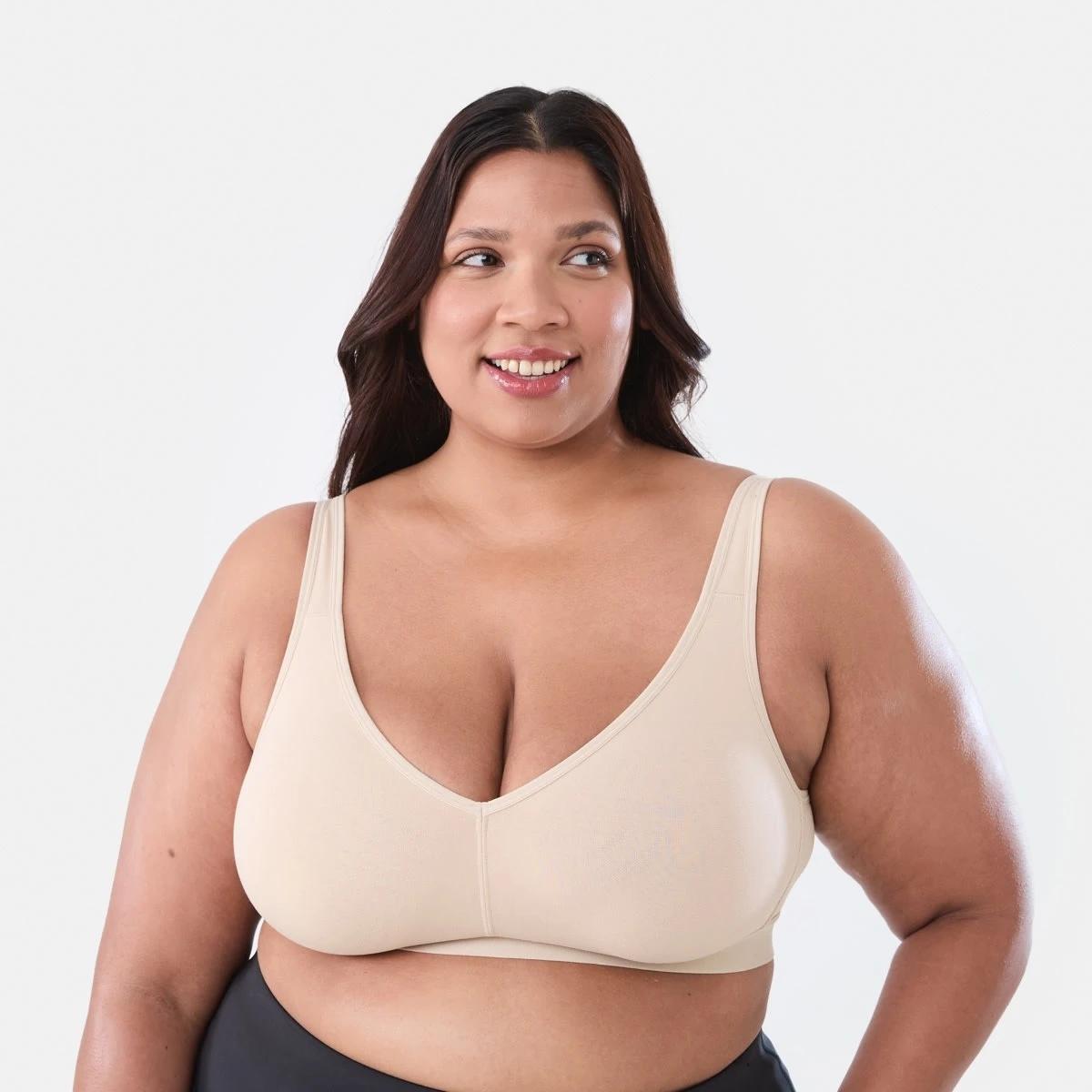 3 2 Pack Full Figure Wirefree Soft Cup Bra BEIGE, BLACK, 3 of 8