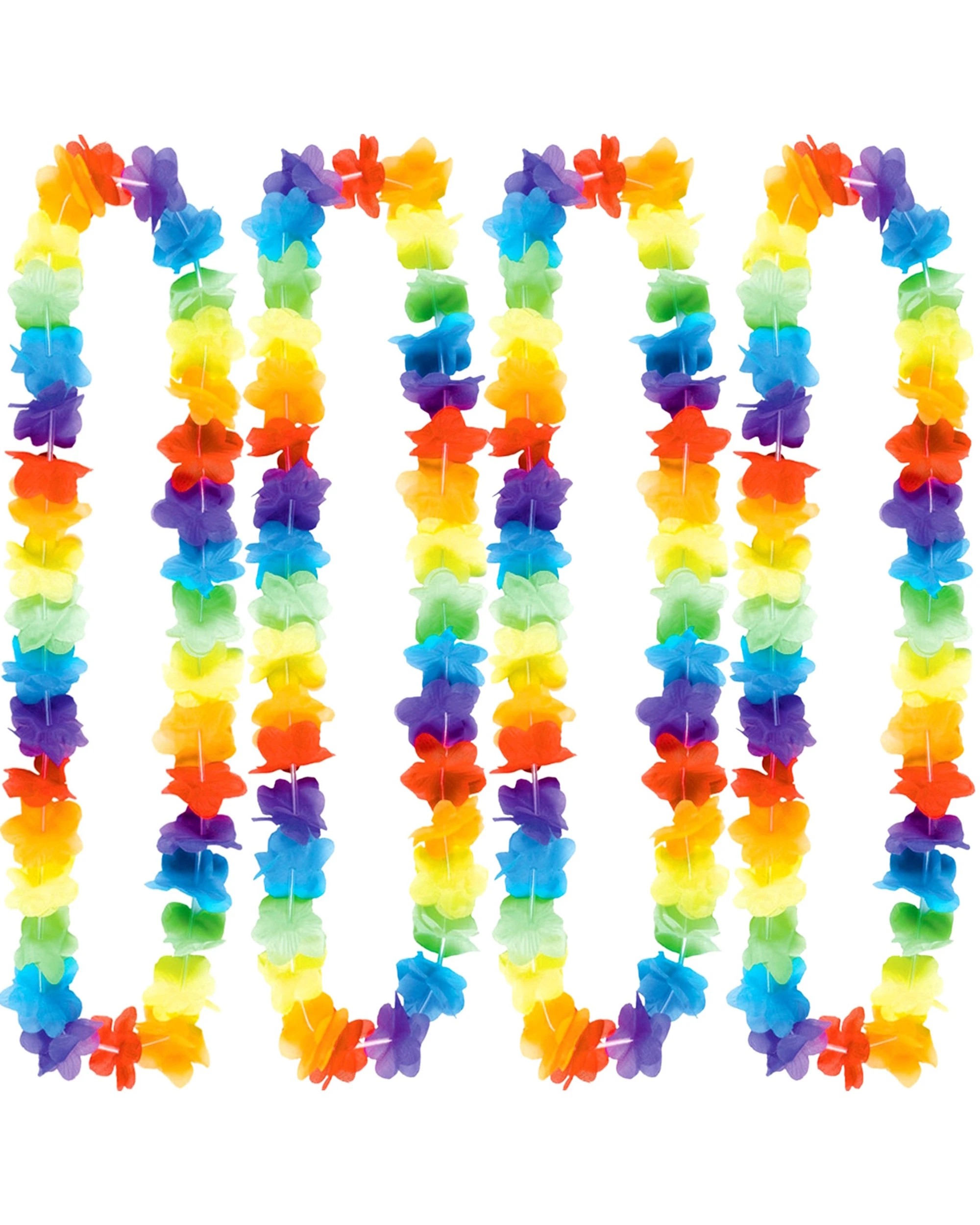 1 Amscan Small Petal Hawaiian Leis Box of 25 - Rainbow, 1 of 1