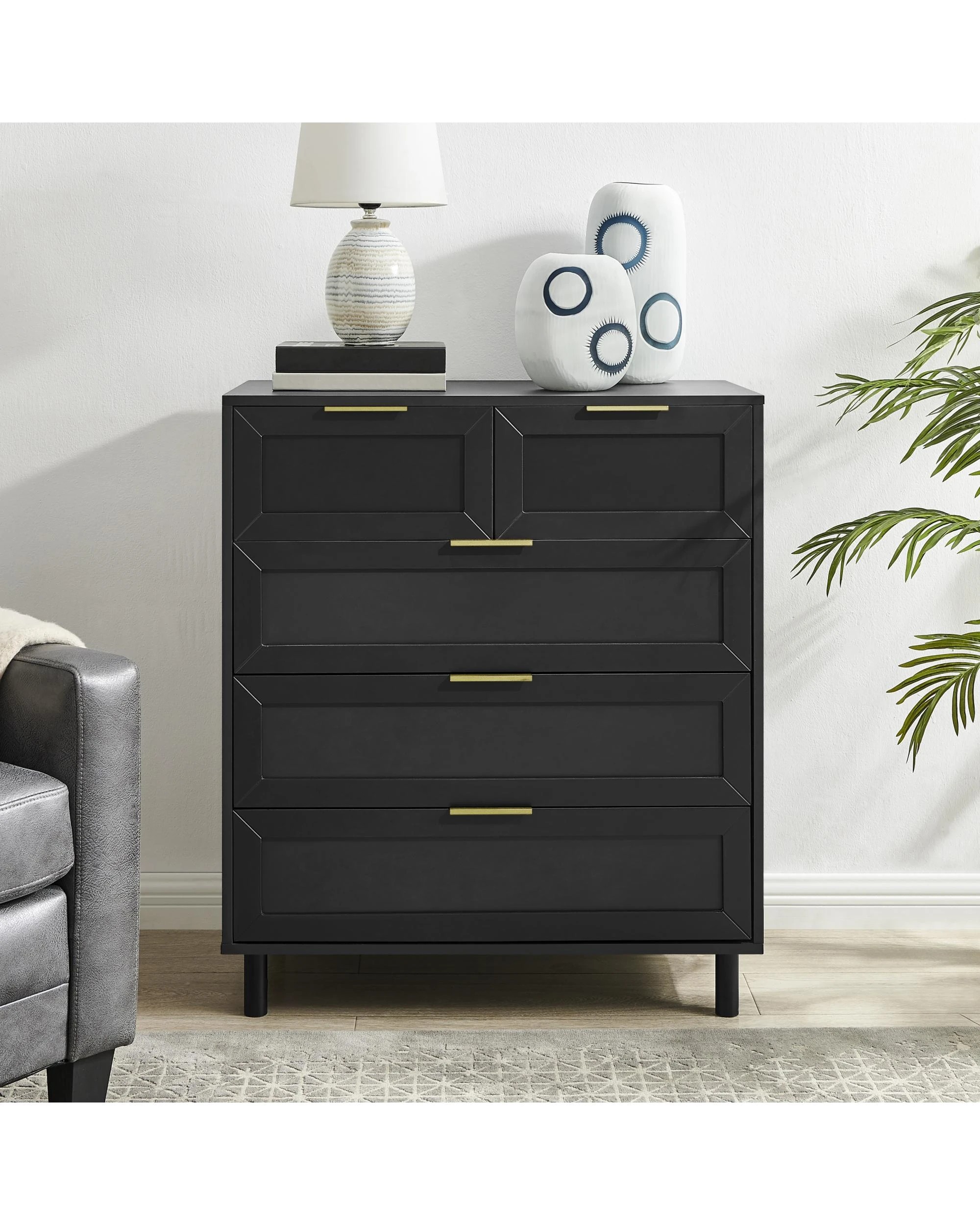 4 Kodu Tallboy Dresser Chest 5 Drawers - Black, 4 of 10