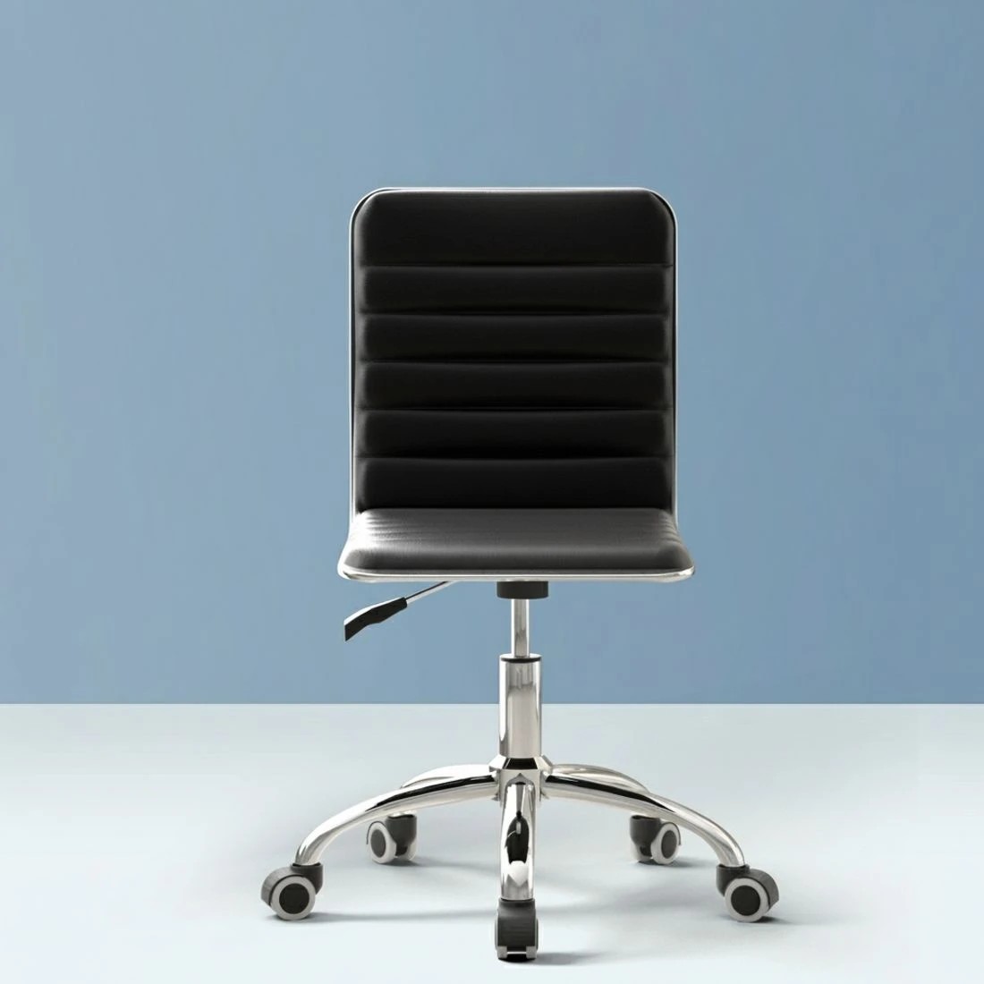 6 Artiss Computer Desk 120cm Executive Office Chairs Set PU Leather Low Back - Black, 6 of 6