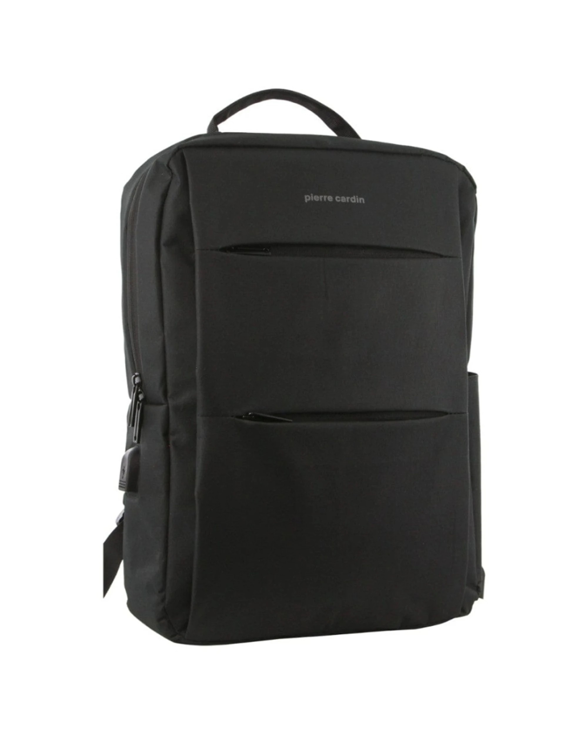 1 Pierre Cardin Laptop Backpack Padded Section USB Port RFID Ergonomic Straps 26L Capacity - Black, 1 of 1