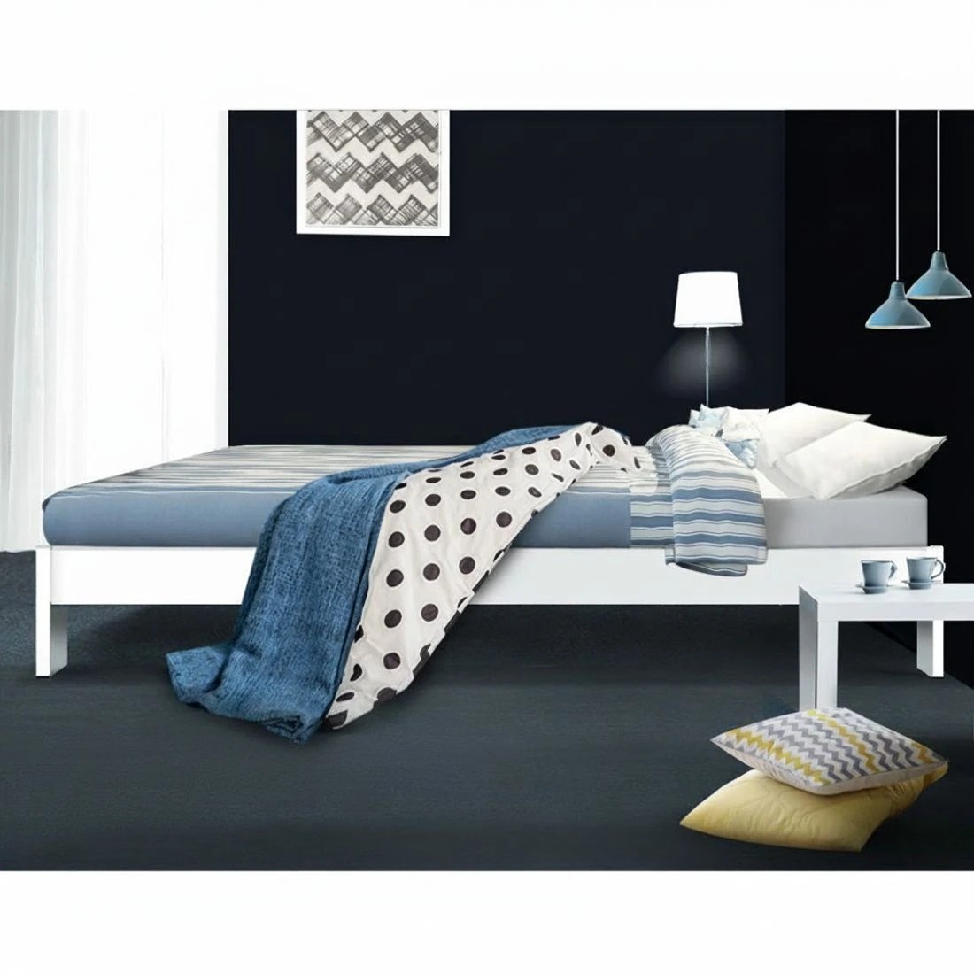 6 Artiss Bed Frame Double Size Wooden - White, 6 of 8