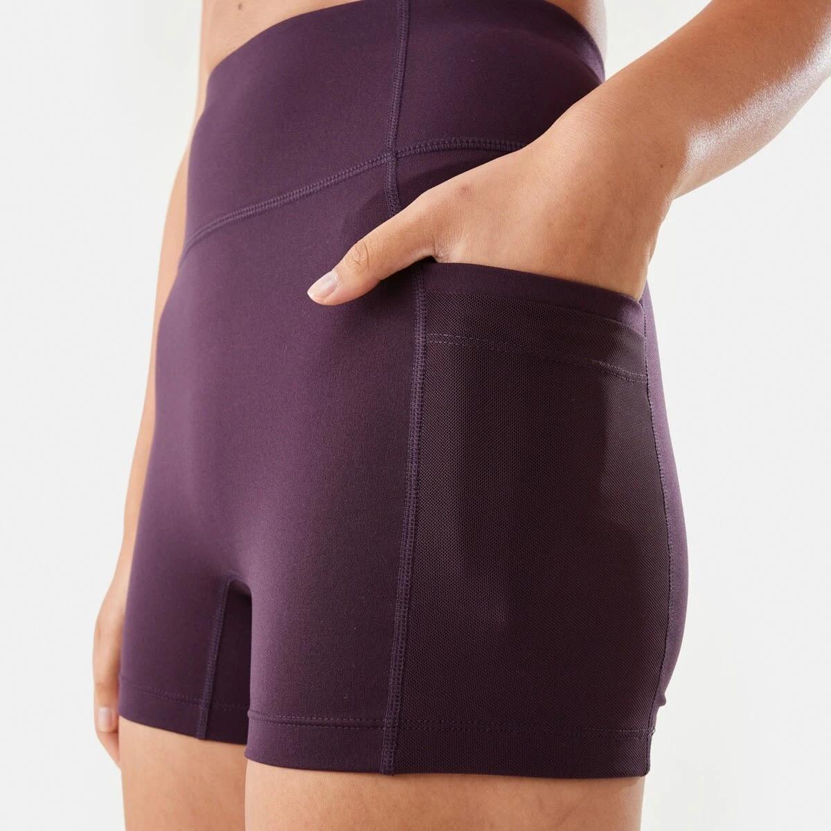 5 Active Womens Pocket Ultra Soft Shorts Purp Rasin, 5 of 6