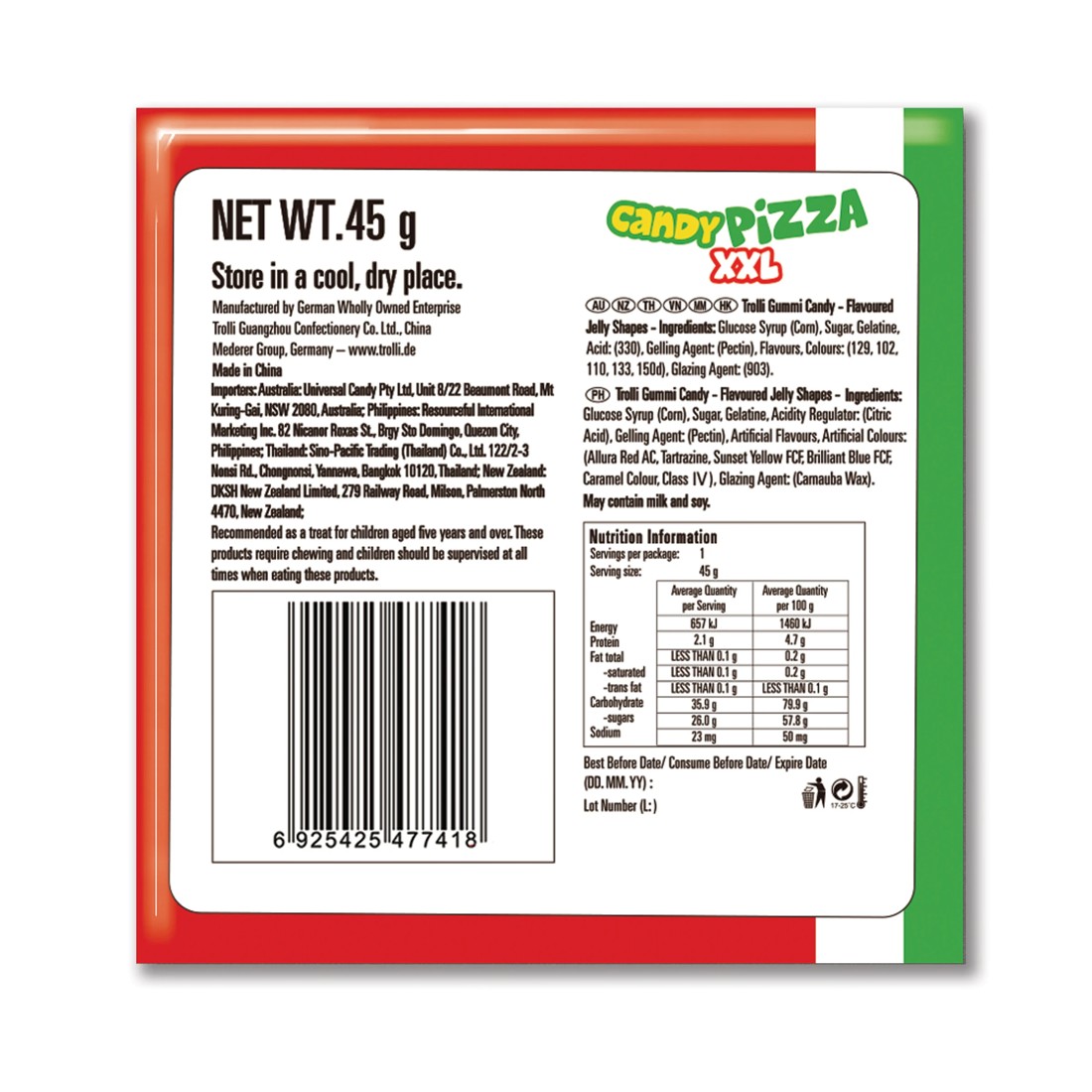 2 Trolli Gummi Pizza XXL 45g, 2 of 2