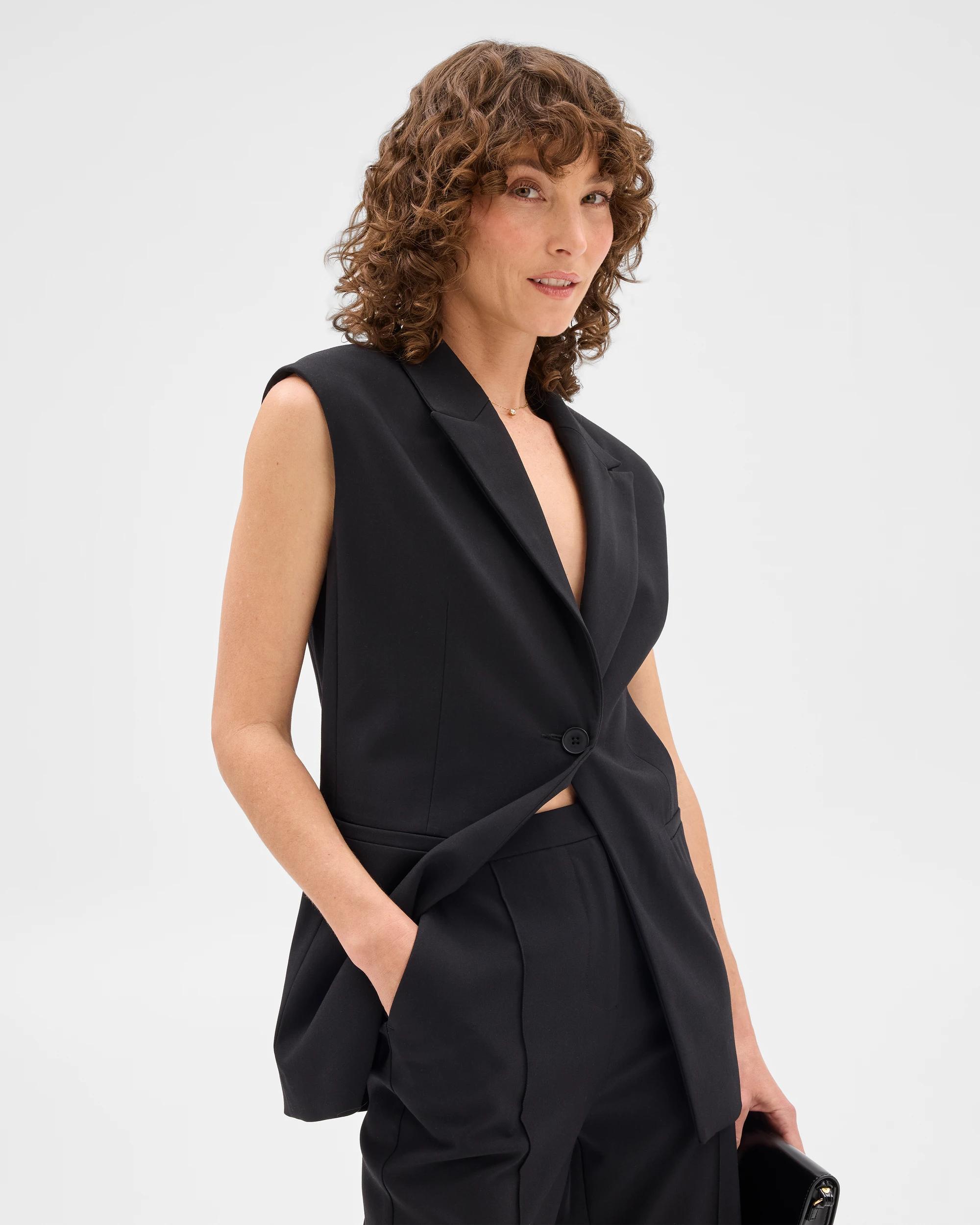 1 Sleeveless Blazer - Preview BLACK, 1 of 6