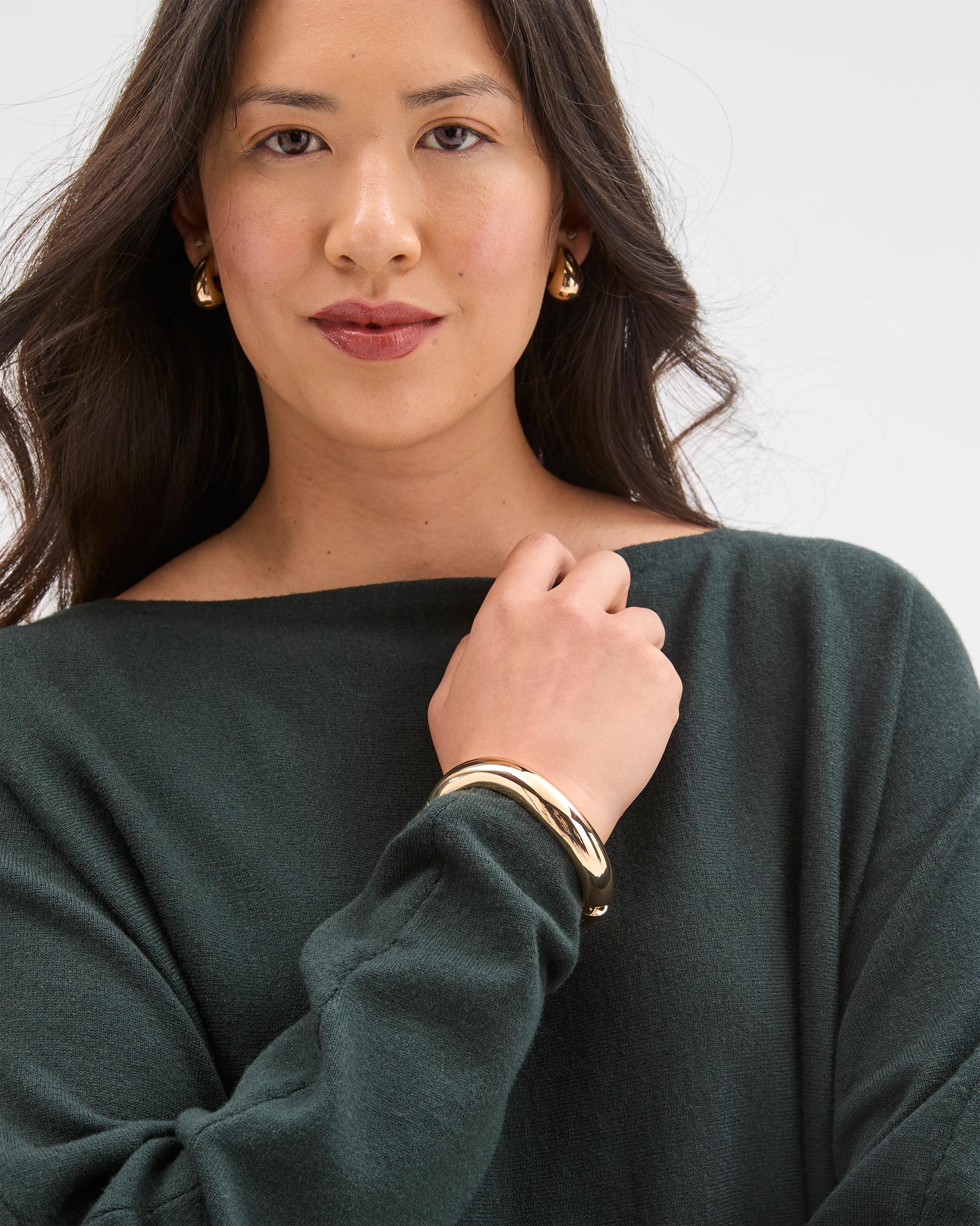 5 Preview Dolman Sleeve Boat Neck Knit Jumper MID JADE, 5 of 6