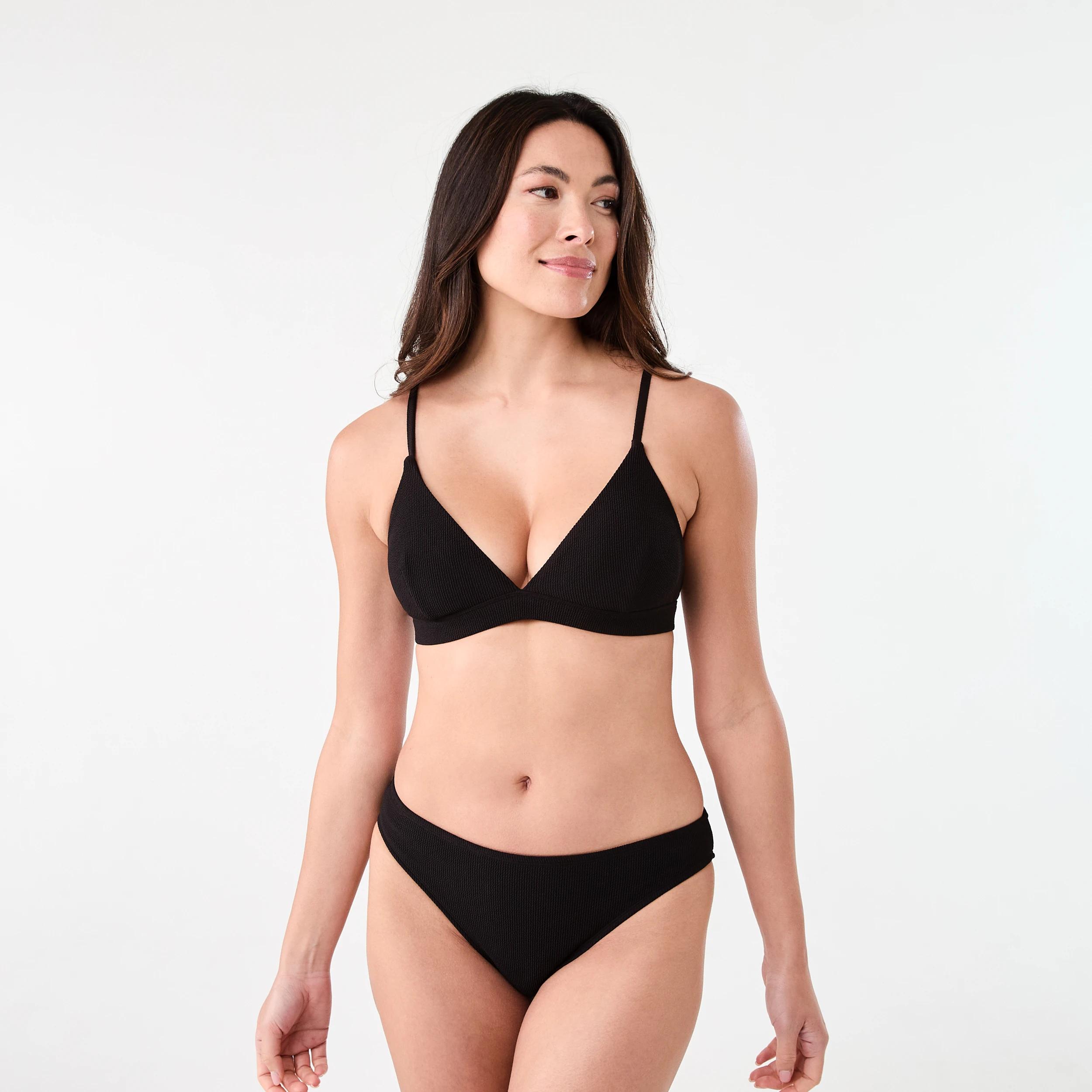 7 Crinkle Triangle Bikini Top BLACK, 7 of 7