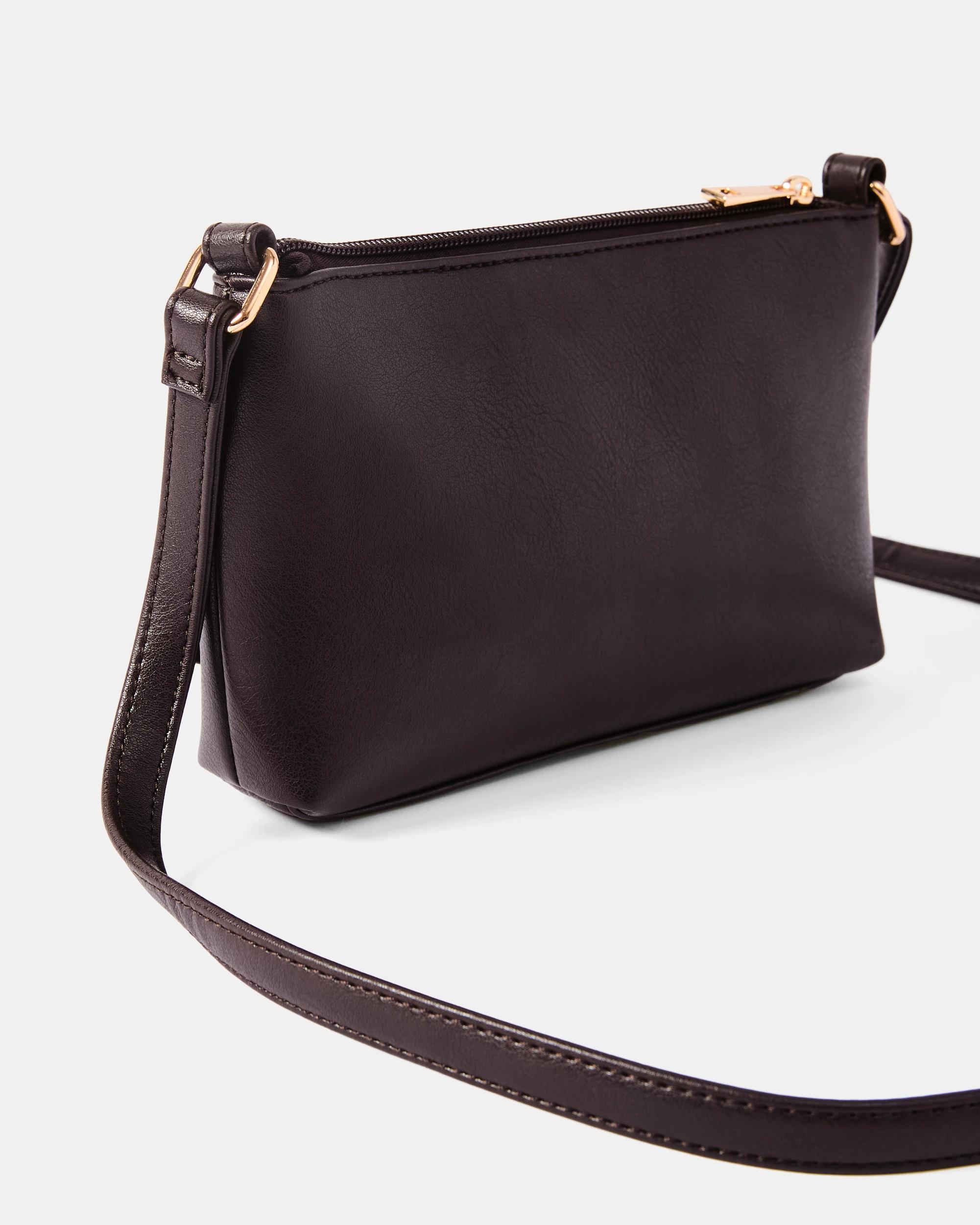 3 Envelope Pocket Crossbody Bag Deep Fudge, 3 of 5