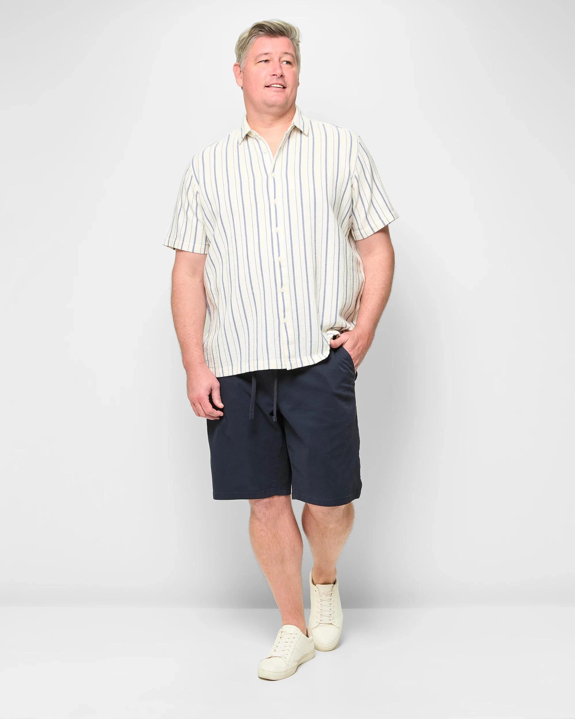 2 Target Plus Size Australian Cotton Textured Stripe Shirt LIGHT STONE, 2 of 5