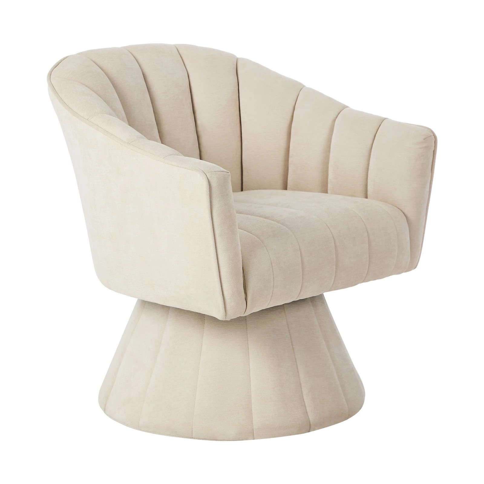 9 Oikiture 2x Swivel Armchair Linen Fabric Lounge Chair Accent Chair - Beige, 9 of 10