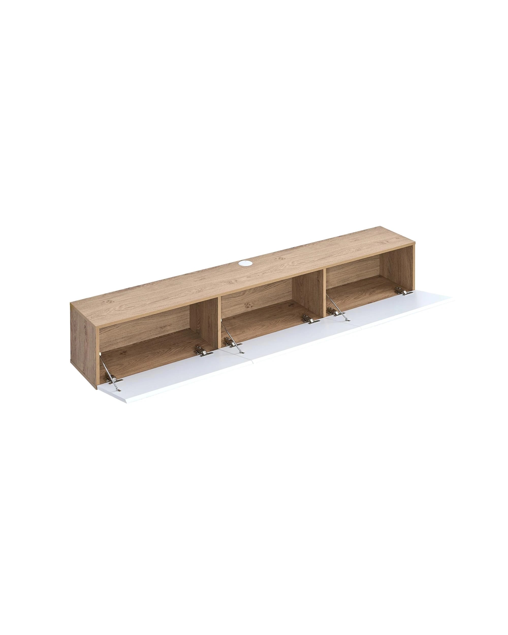 5 Kodu Wall Mount Entertainment TV Unit Floating 3 Doors 180cm - White, 5 of 7