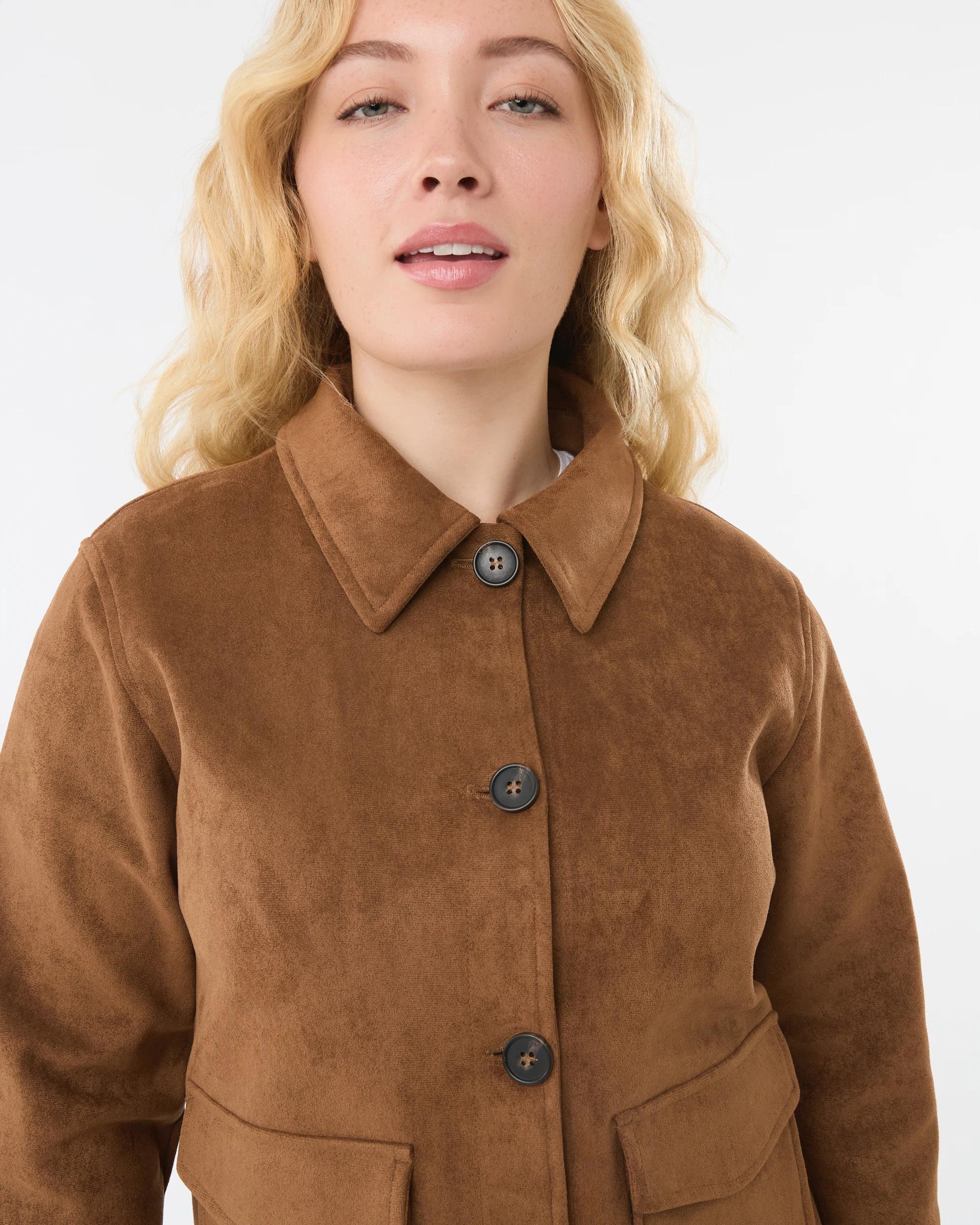 6 Fitted Suedette Jacket Tan, 6 of 10