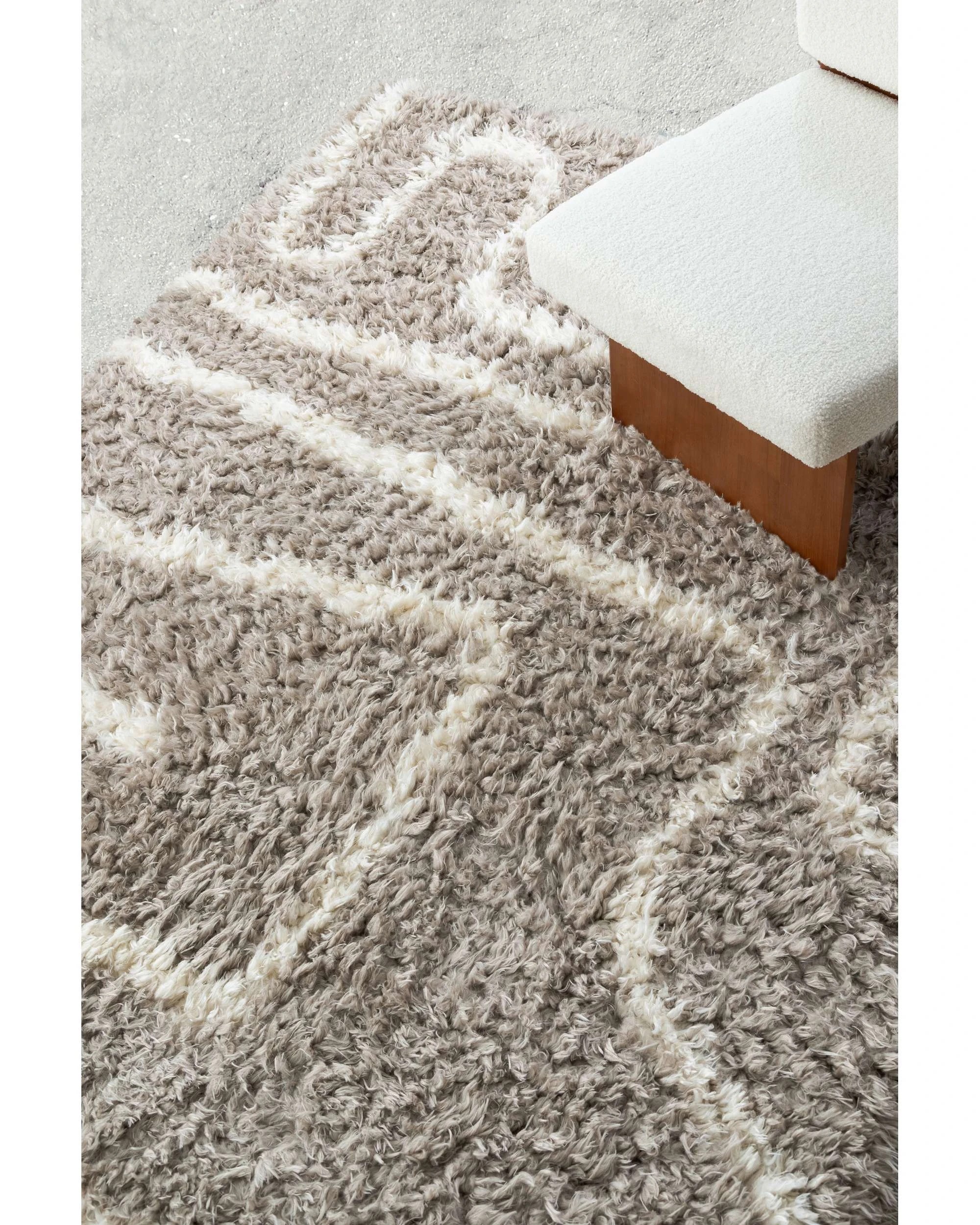 3 Loopsie Tulba Abstract Shag Rug-230cm x 160cm - Beige, 3 of 8