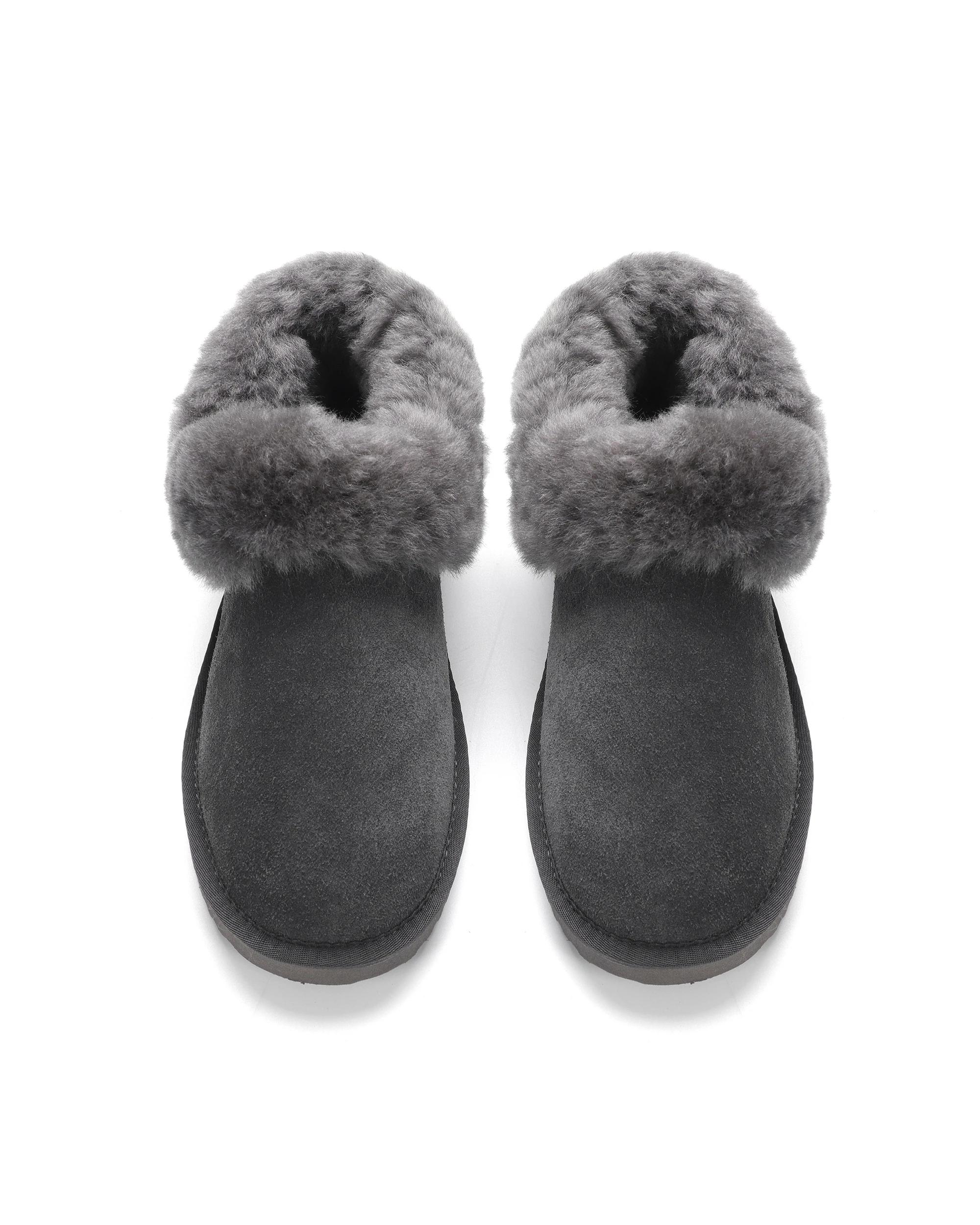 6 AUS WOOLI Sheepskin Wool Traditional Ankle UGG Slippers GREY, 6 of 6