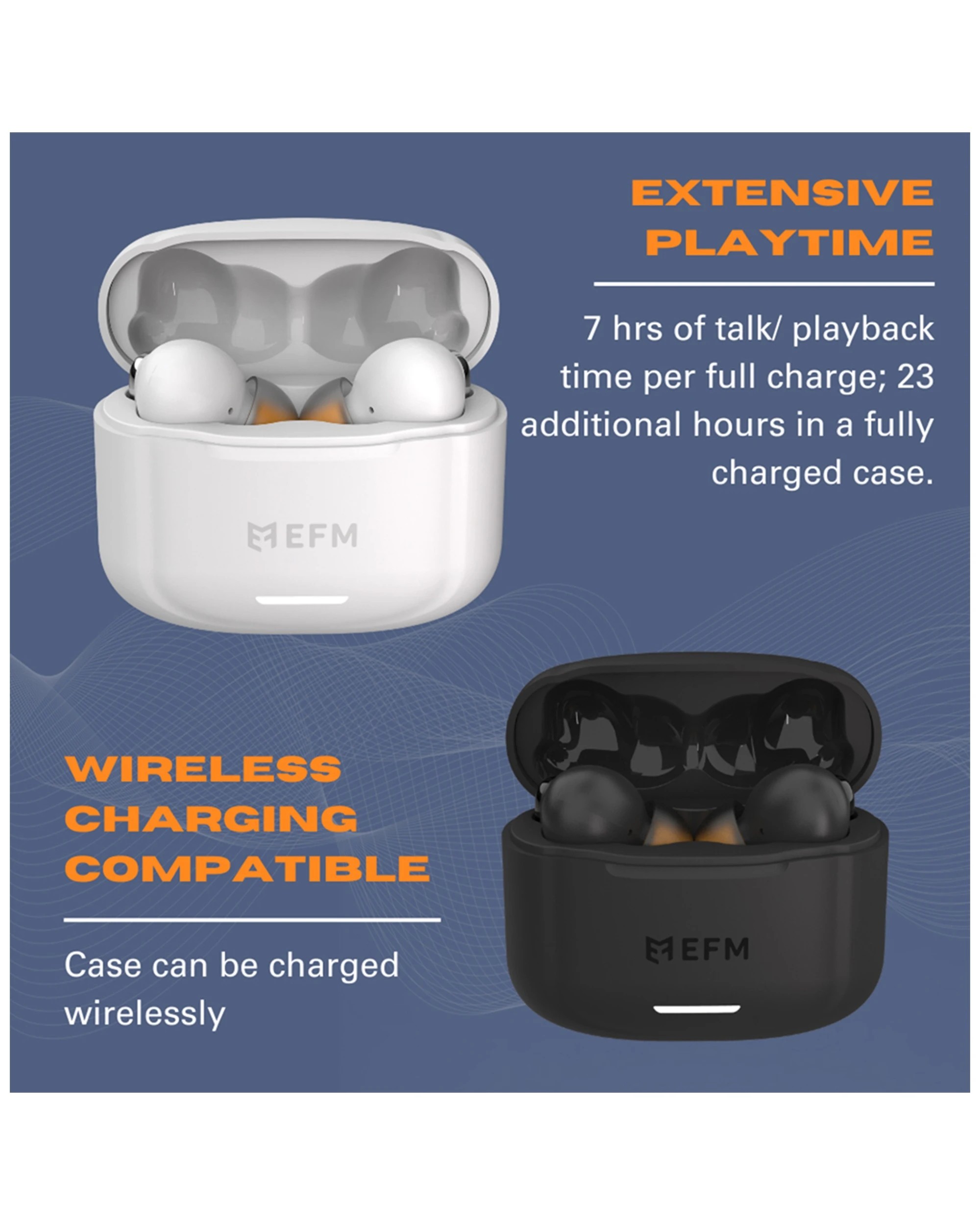 5 EFM Orleans TWS In-Ear Wireless Earbuds - ANC ENC - Bluetooth 5.3 Wireless Case - Black, 5 of 6