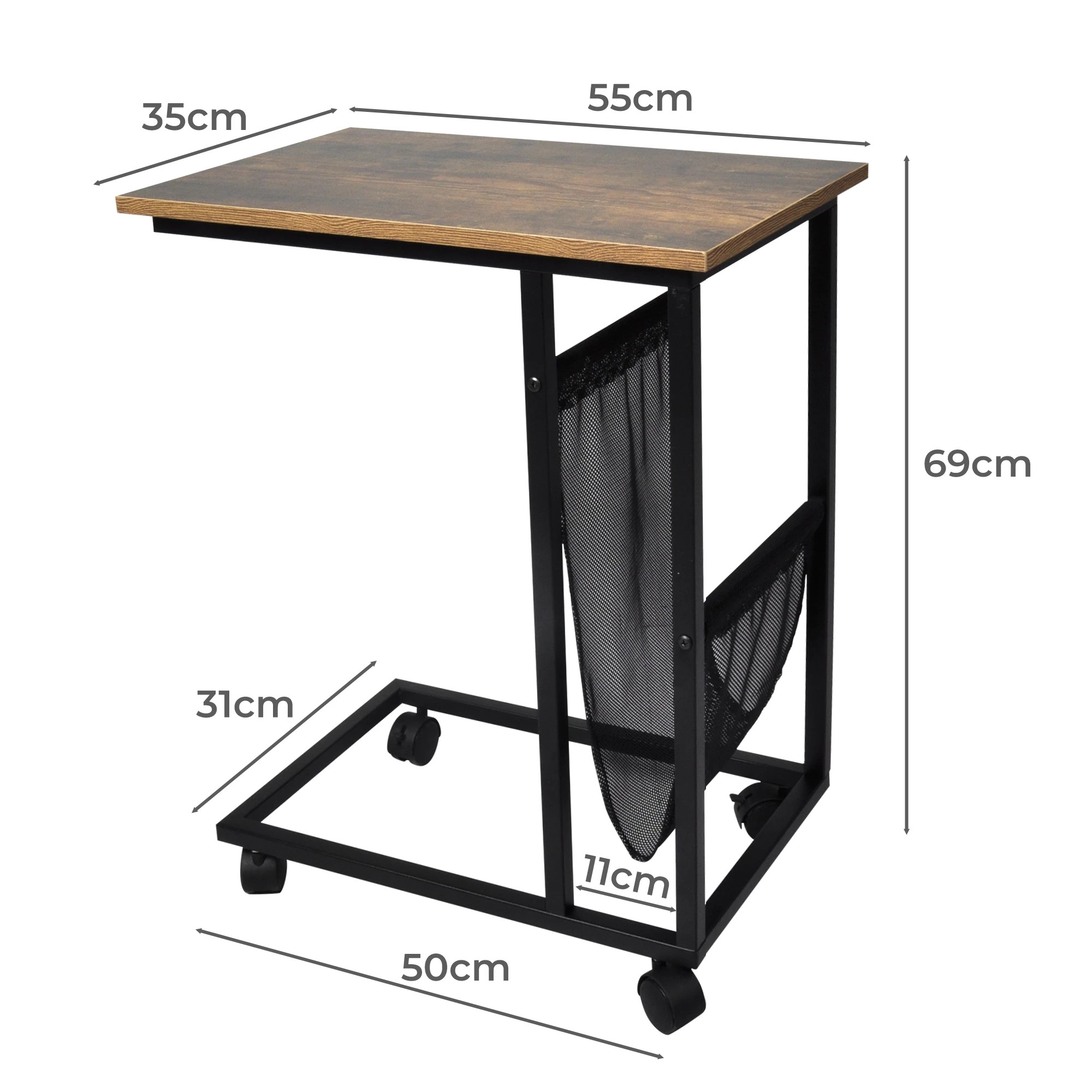 3 Levede C-shaped Coffee Side Table - Brown, 3 of 6