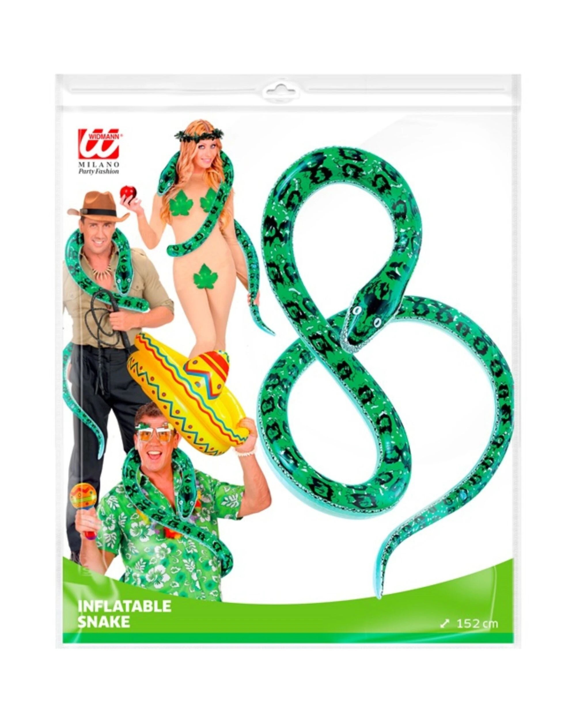 4 Widmann Green Inflatable Snake 152cm - Green, 4 of 4