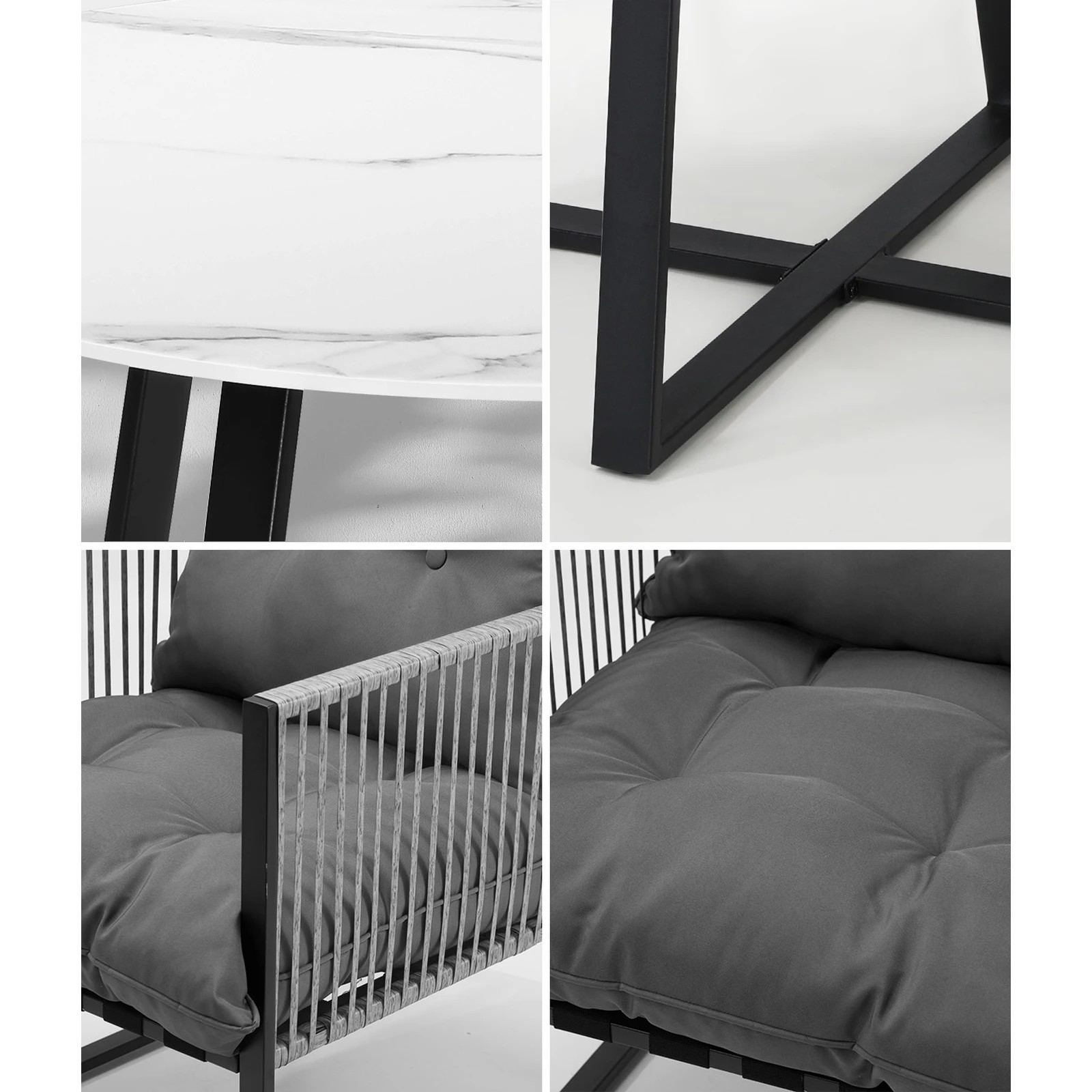 4 Livsip 5pcs Outdoor Dining Setting Patio Furniture Bistro Table Chairs Lounge
 - Multi, 4 of 10