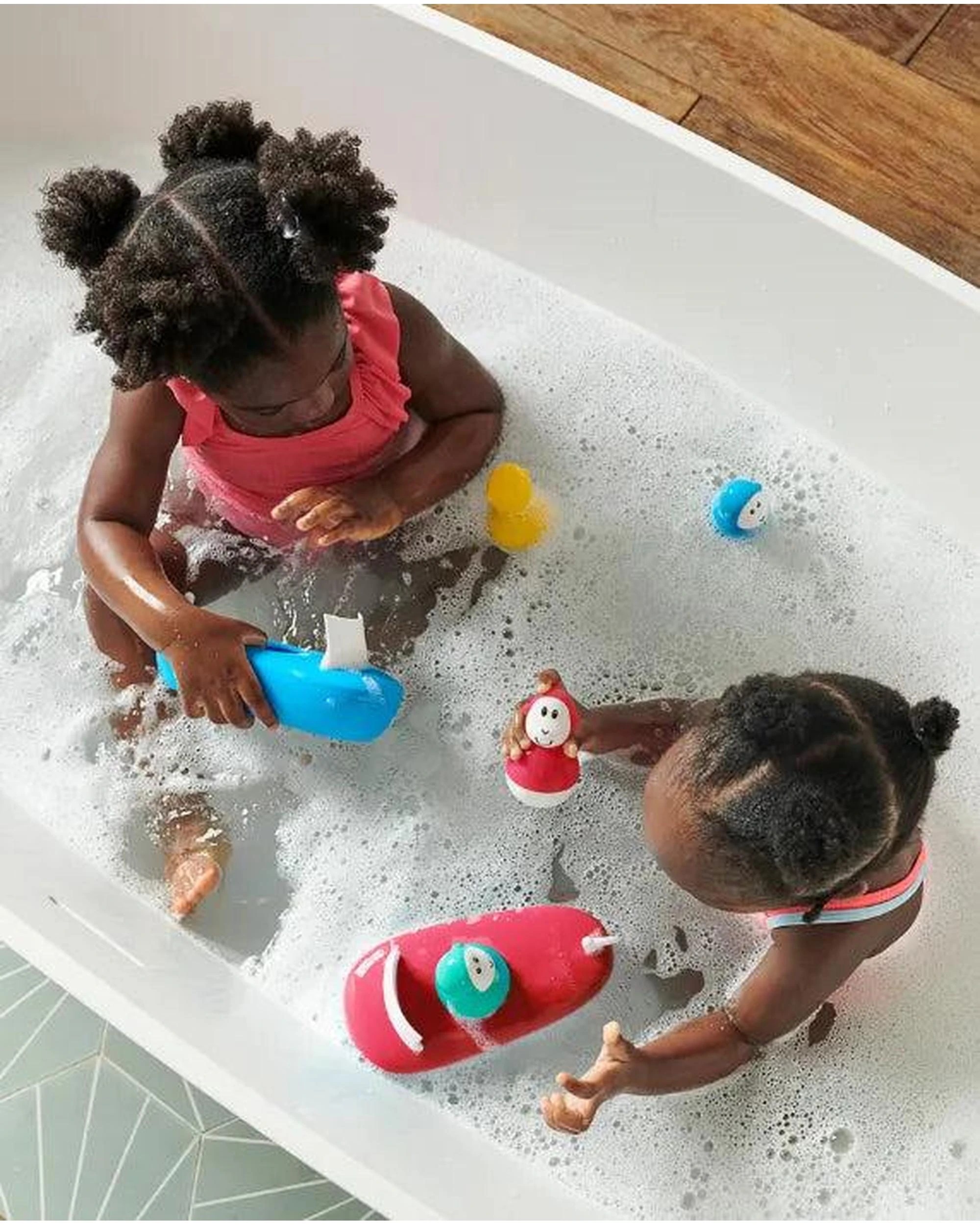3 Matchstick Monkey Bath Time Boat Set - Red, 3 of 3