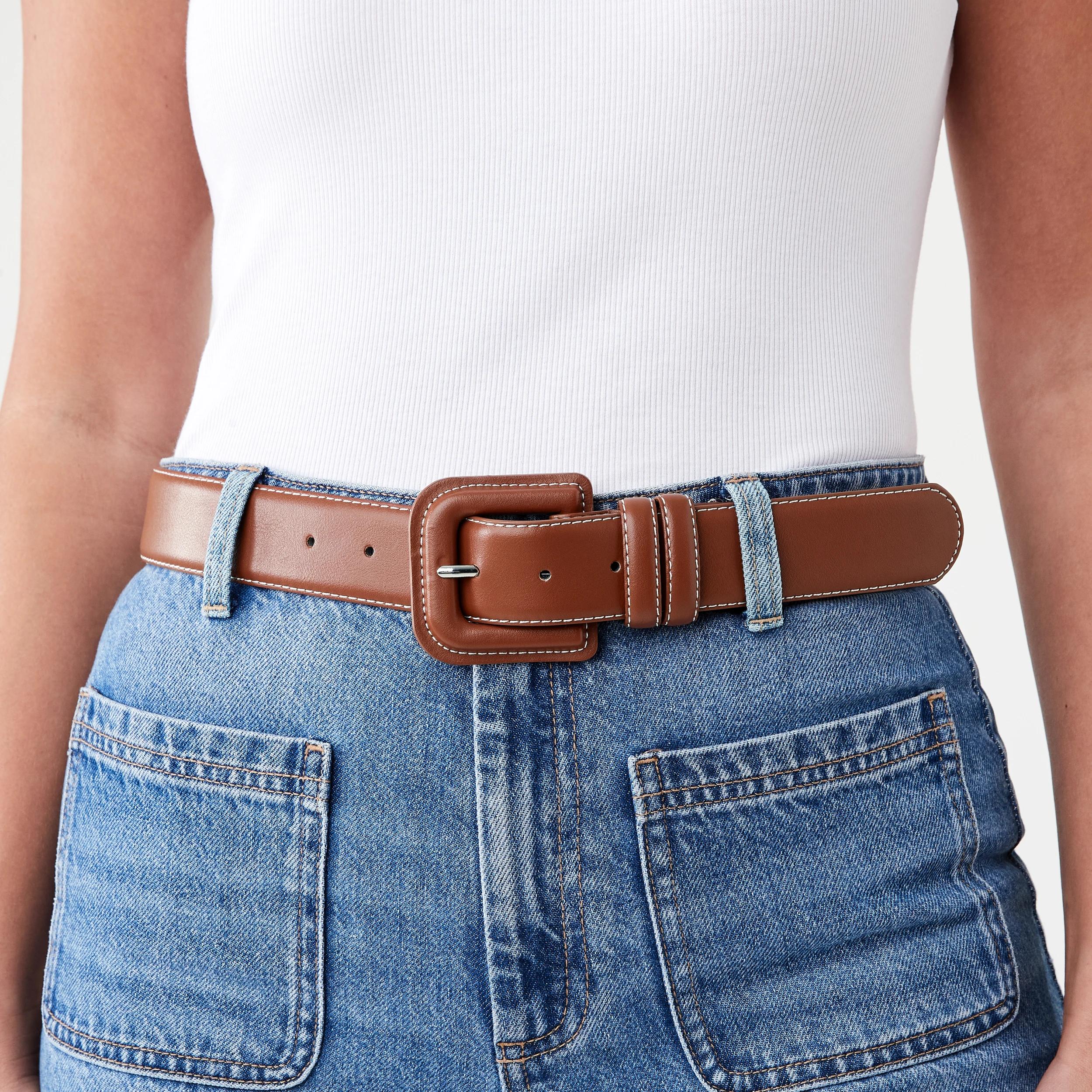 4 Covered Buckle Belt Rich Tan, 4 of 5