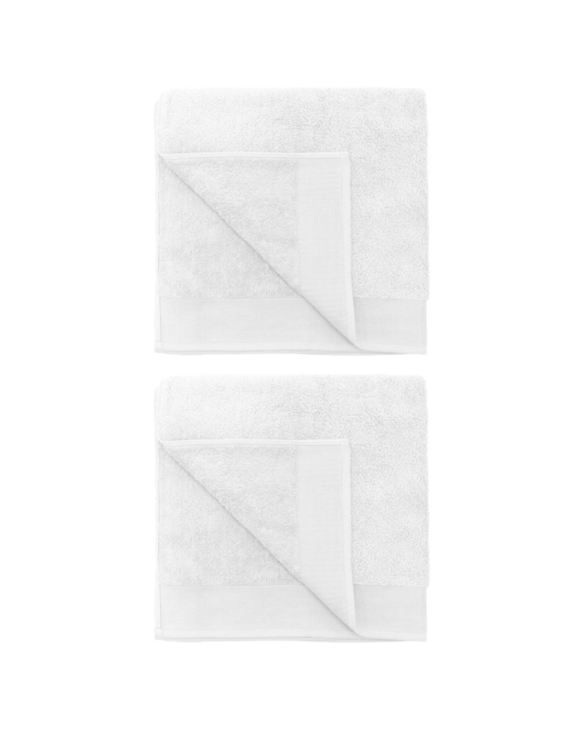 1 Bambury Elvire 600gsm Soft Absorbent Cotton Bath Sheet 2PK 80x160cm - White, 1 of 4