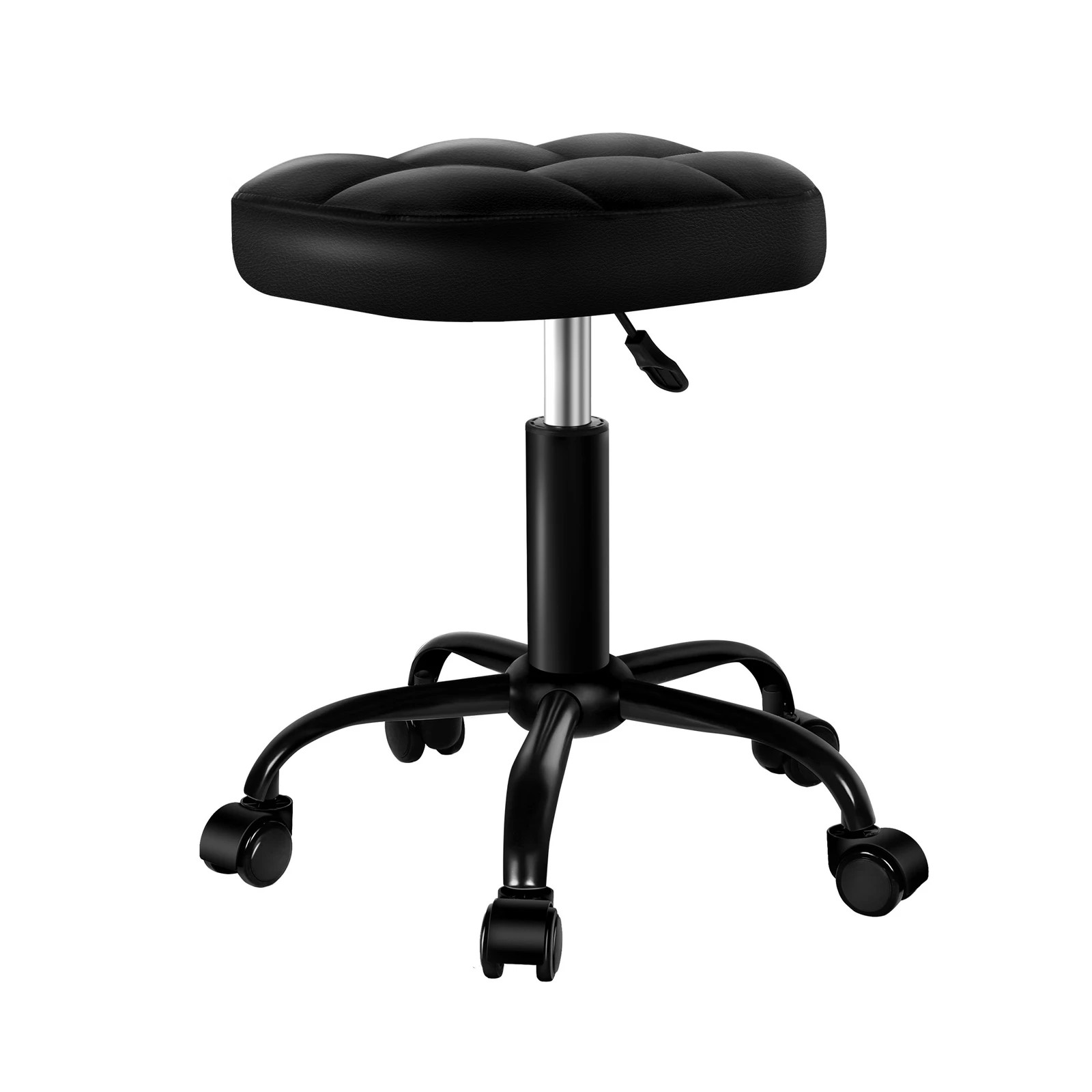 8 Alfordson Salon Stool Square Swivel Barber Hair Dress Chair - All Black, 8 of 9