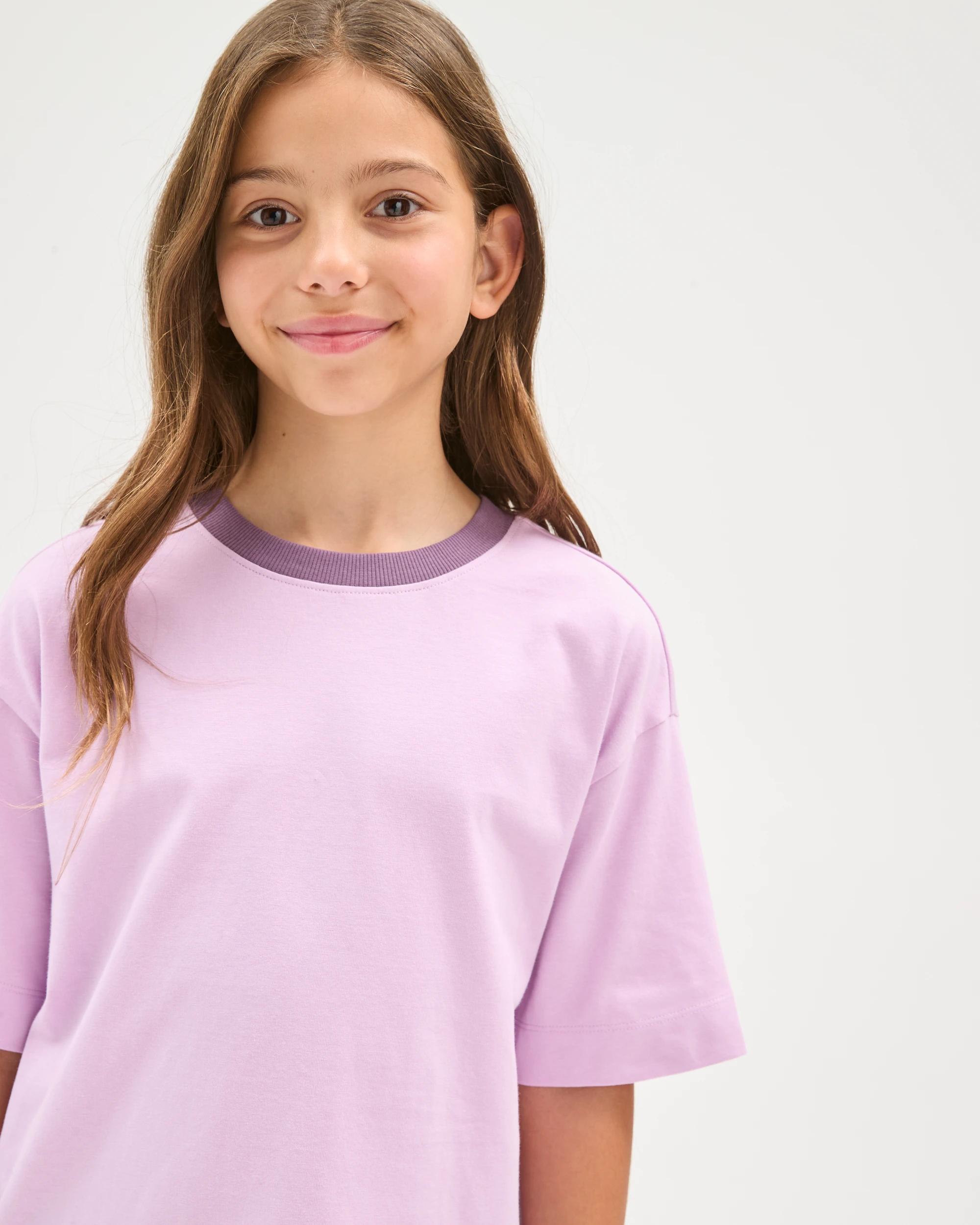 3 Target Kids Organic Cotton Heavyweight Oversized Washed T-Shirt PURPLE, 3 of 7