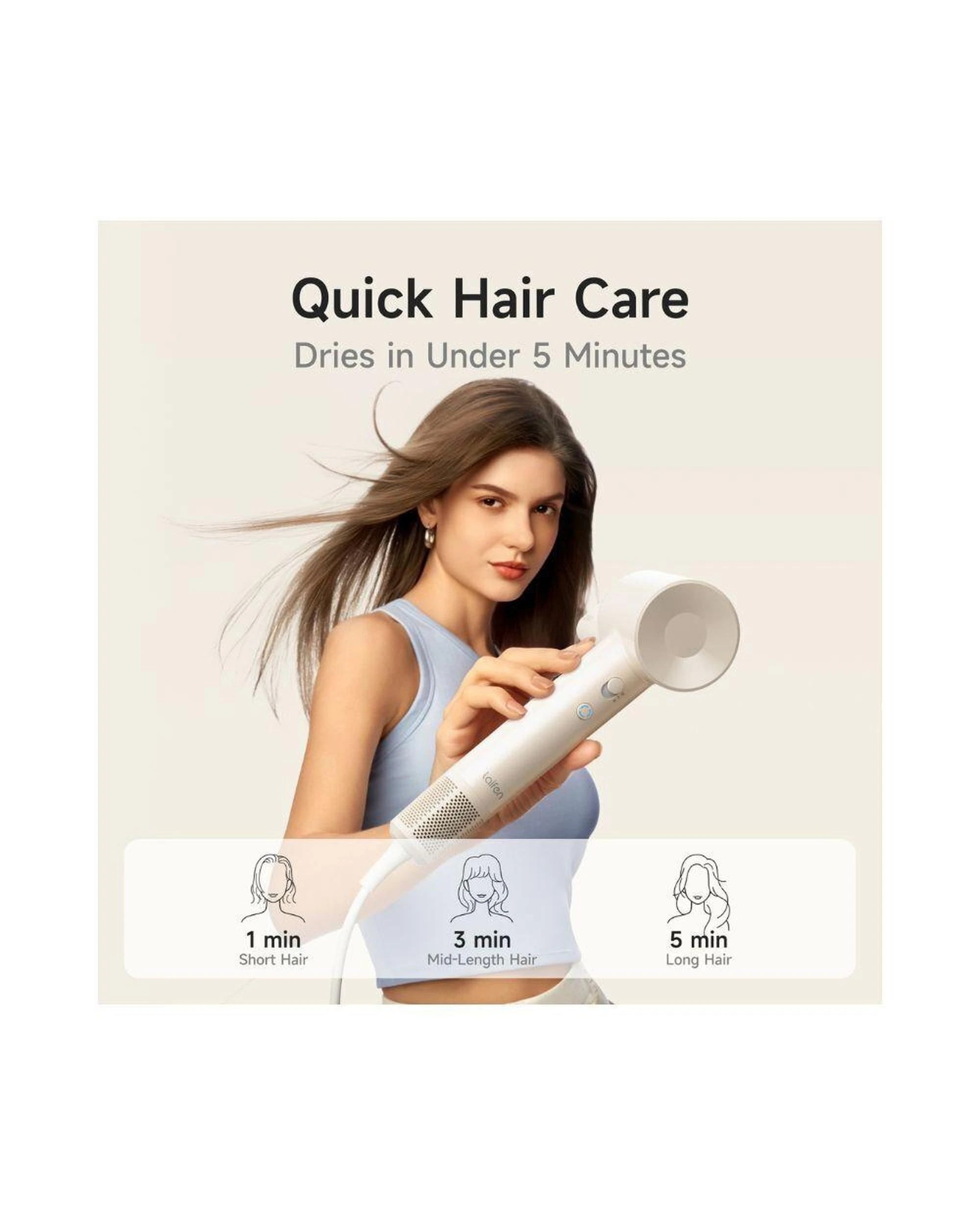 6 Laifen SE Lite Hair Dryer Lightweight High Speed Ionic Fast Dry Tan, 6 of 9