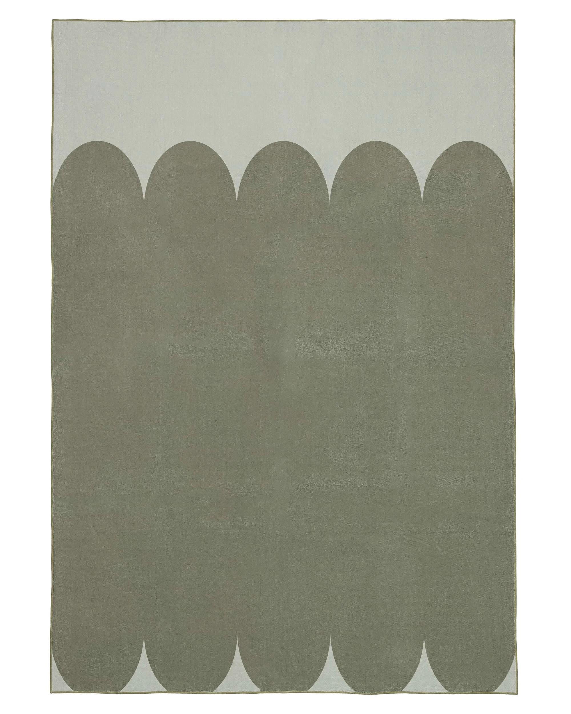 1 Loopsie Miaria Printed Washable Rug-370cm x 270cm - Green, 1 of 8