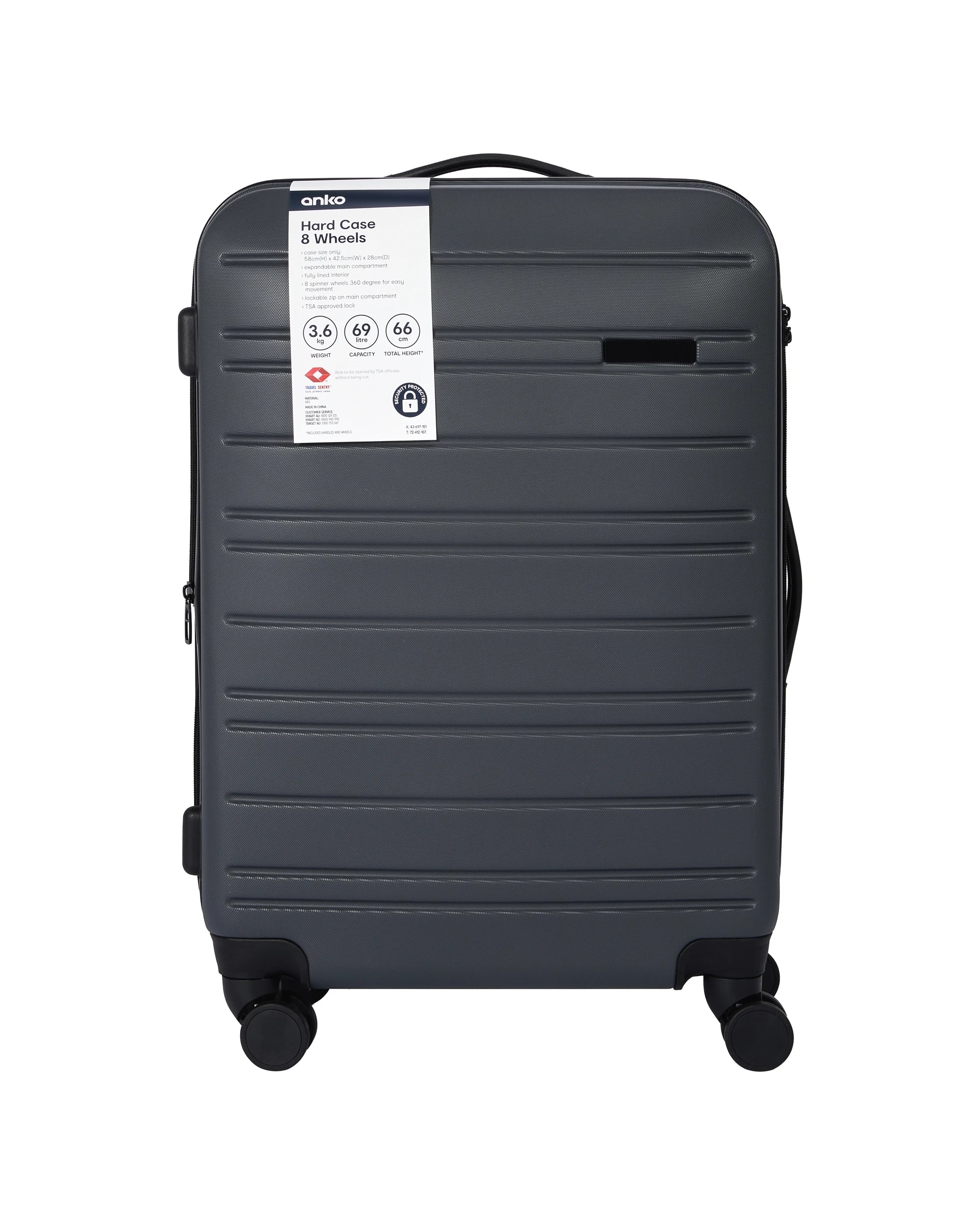 8 8 Wheels Hard Case - Charcoal, 8 of 8