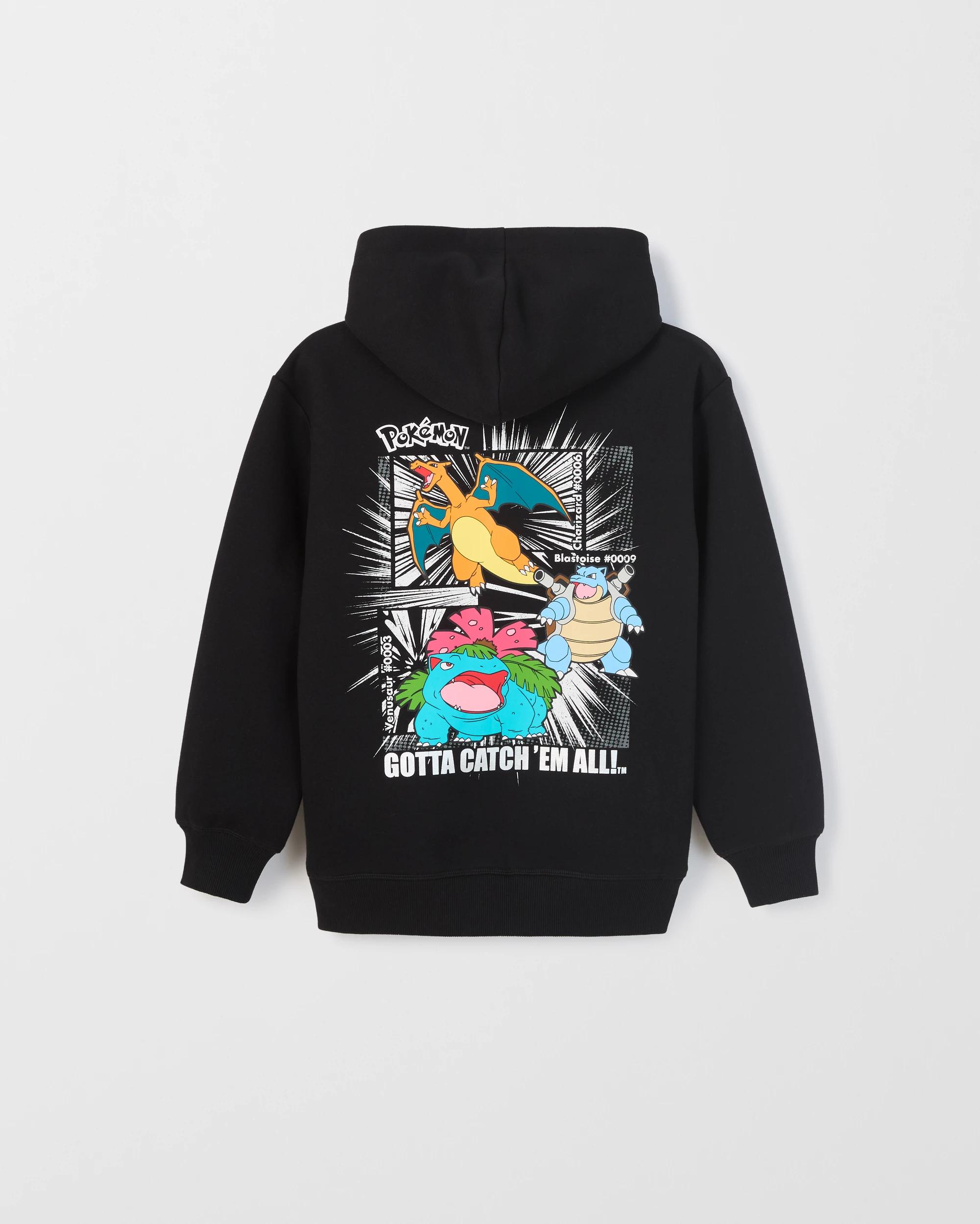 3 Pokemon Australian Cotton Blend Popover Hooded Jumper BLACK, 3 of 3