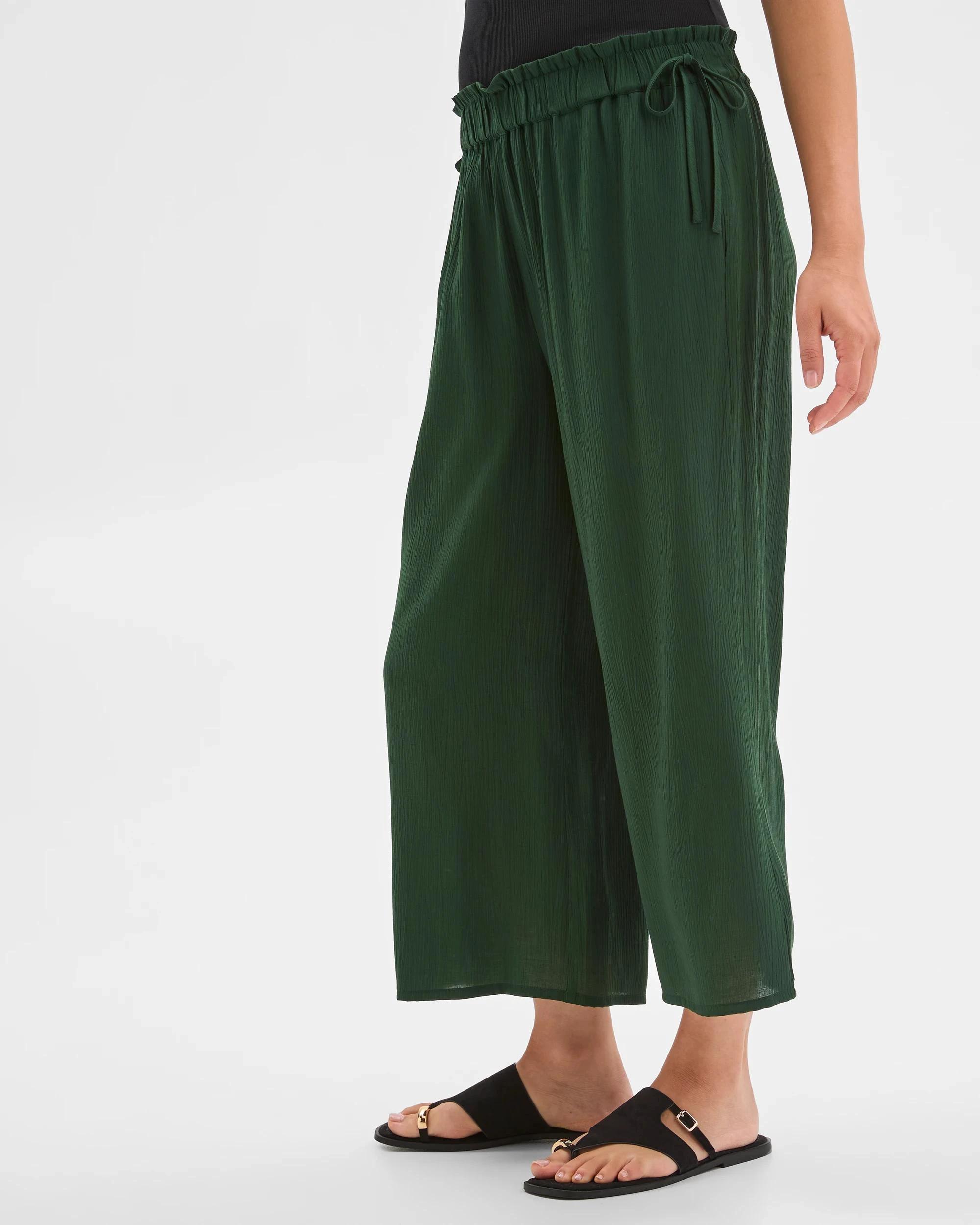 2 Target Woman Resort Harem Frill Wide Leg Crop Pants KOMBU, 2 of 7