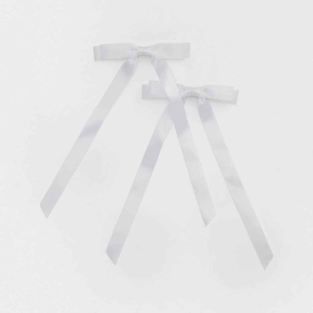 1 2 Pack White Bow Slide Hair Clips, 1 of 4