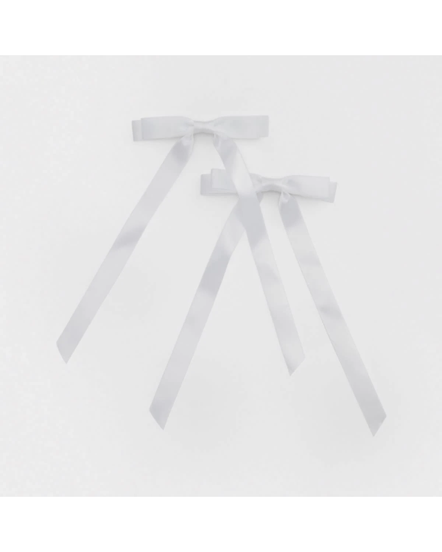 2 Pack White Bow Slide Hair C