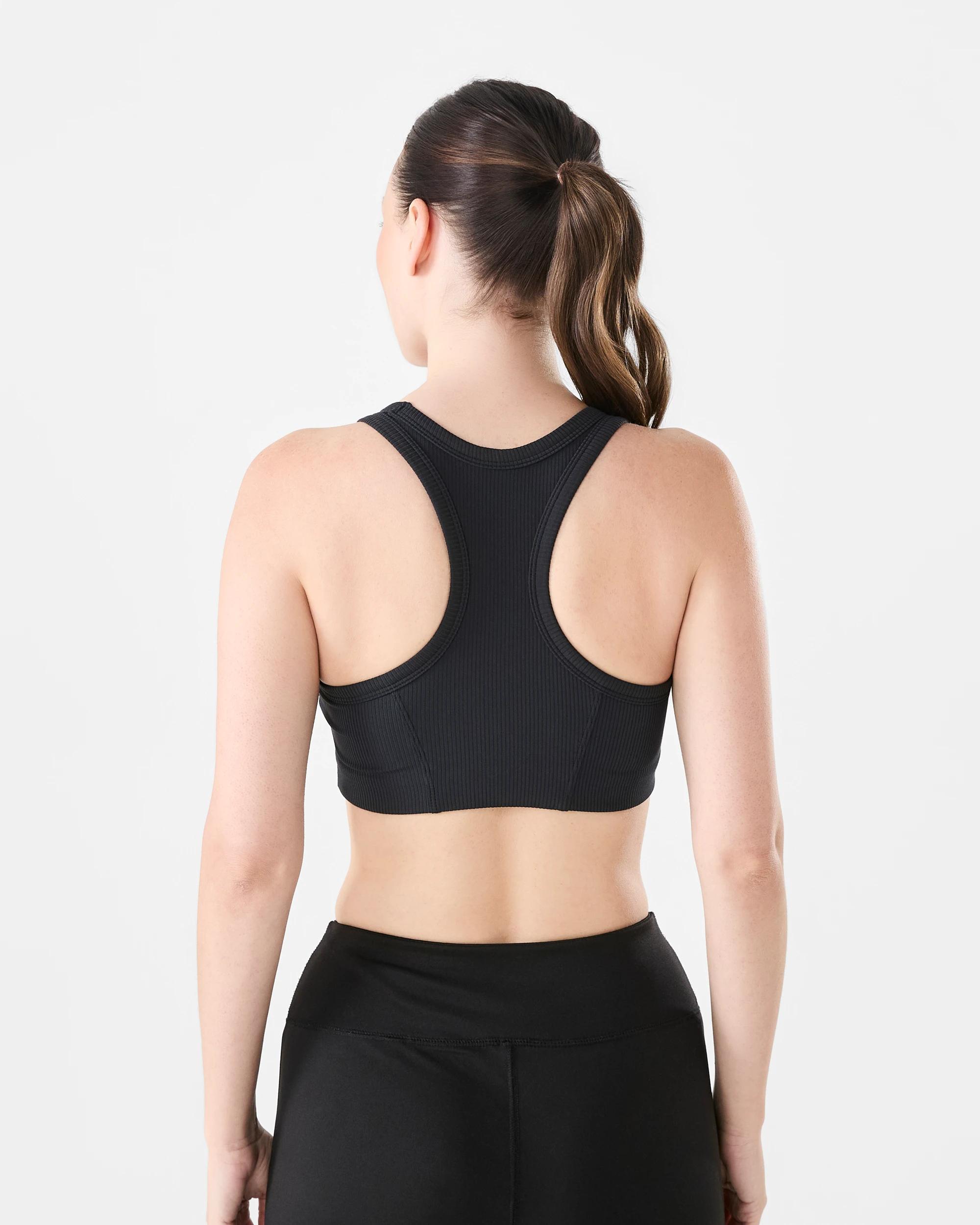 4 Active Womens Ultrasoft Rib Racer Crop Black, 4 of 5