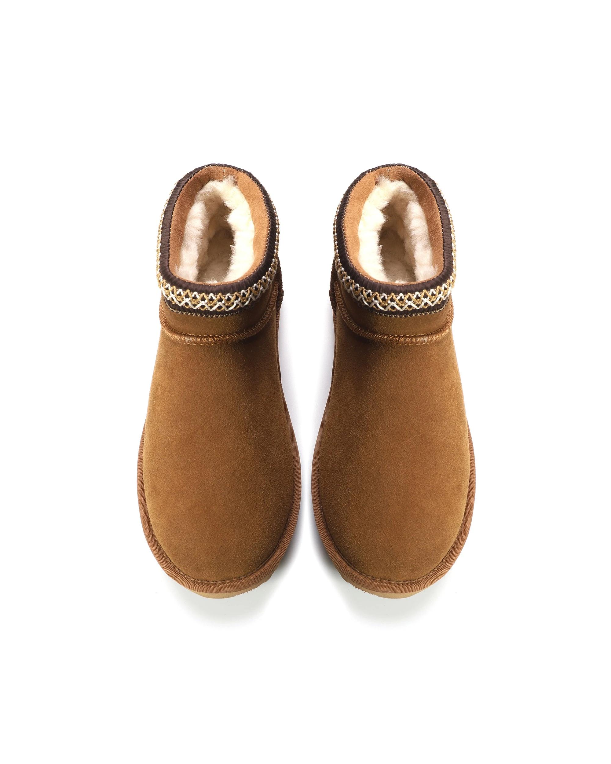 2 AUS WOOLI Altona Sheepskin Ankle Braid UGG Boots TAN, 2 of 6