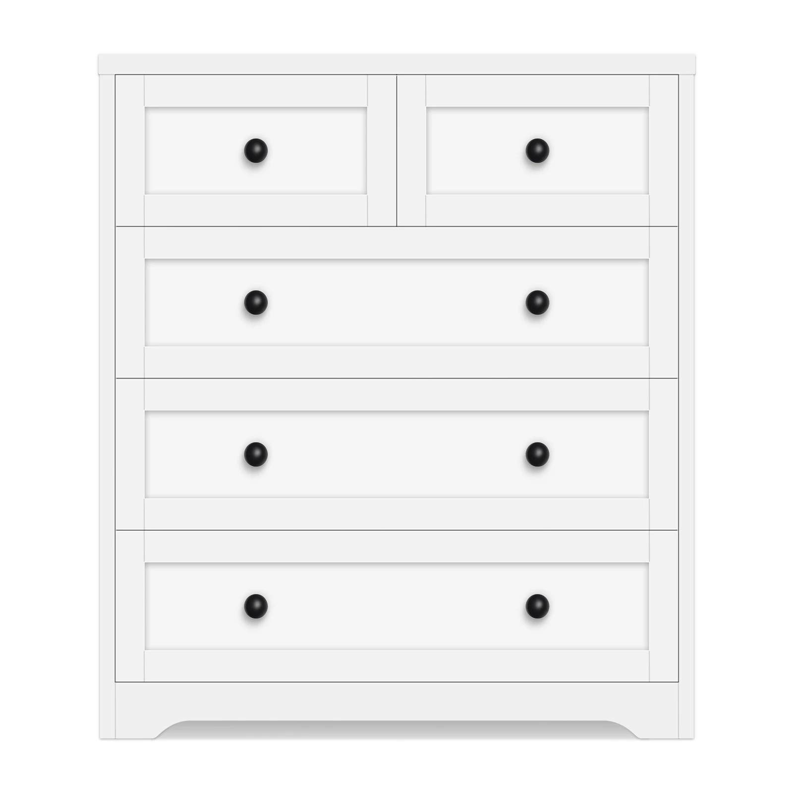 7 Alfordson 5 Chest of Drawers Hamptons Storage Cabinet Dresser Tallboy - White, 7 of 8