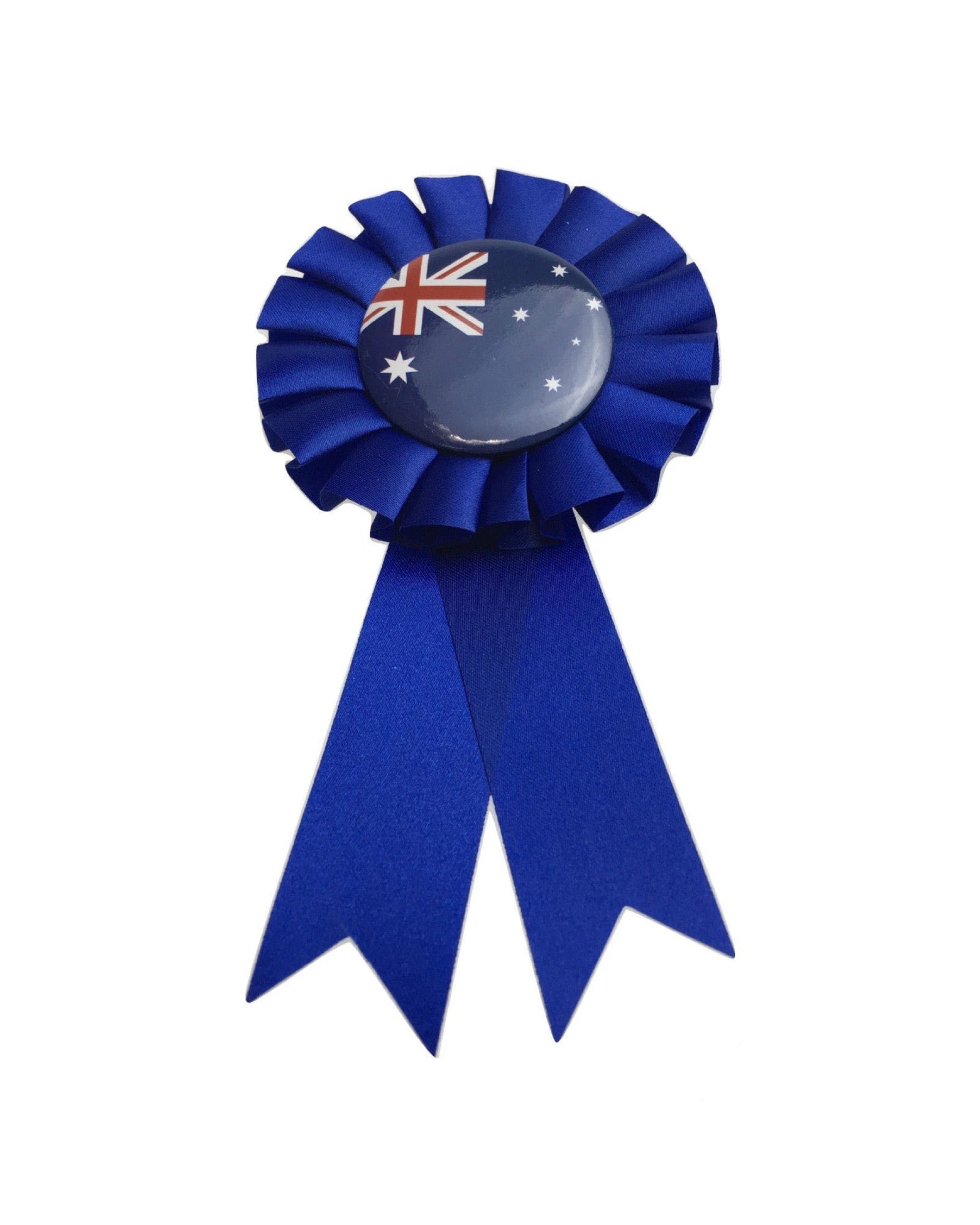 2 BR Costumes AUSTRALIA FLAG Clip On Ribbon Badge Award Blue Australia Day Tennis Cricket, 2 of 6