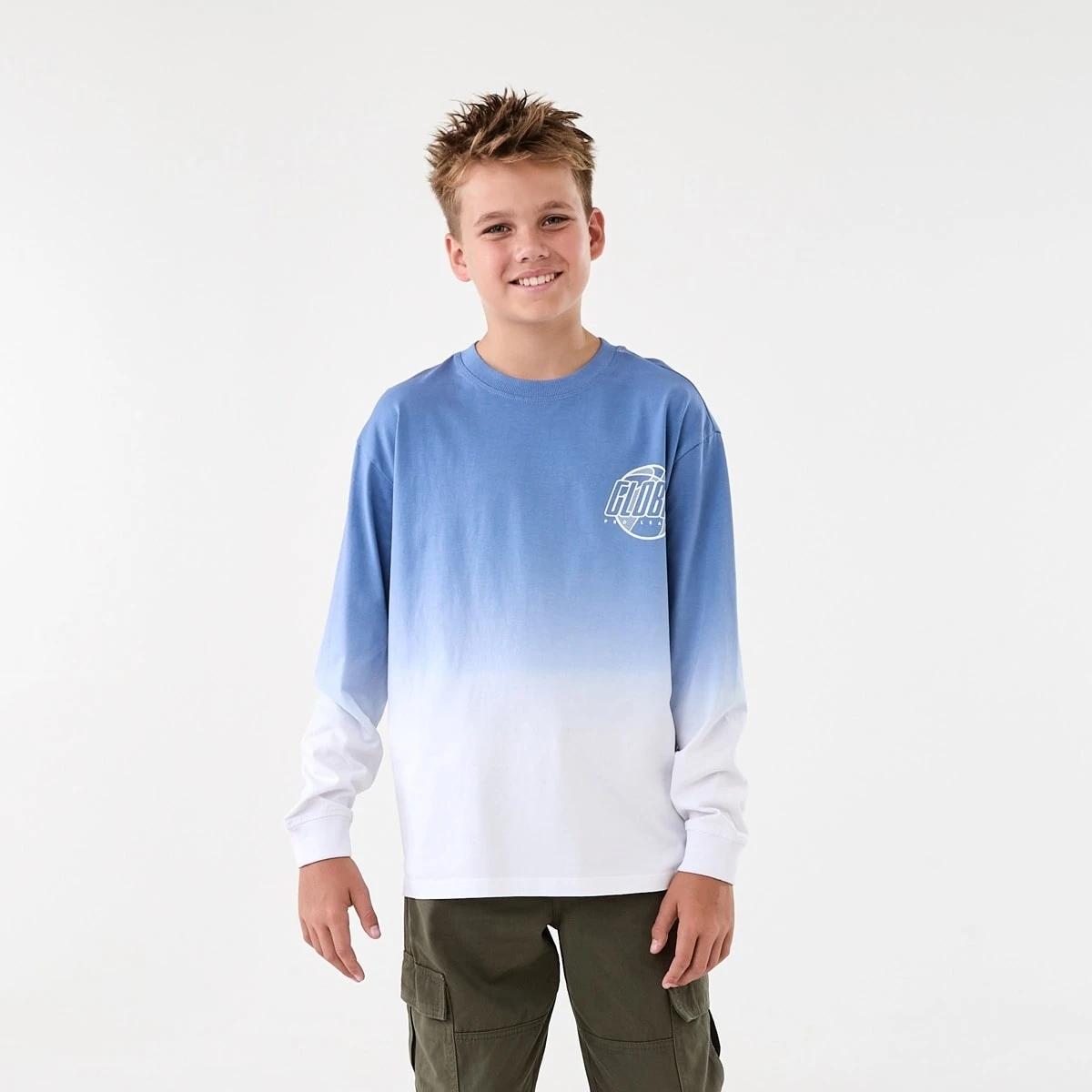 1 Long Sleeve Cuff Skate Print T-shirt Blu Biombr, 1 of 8