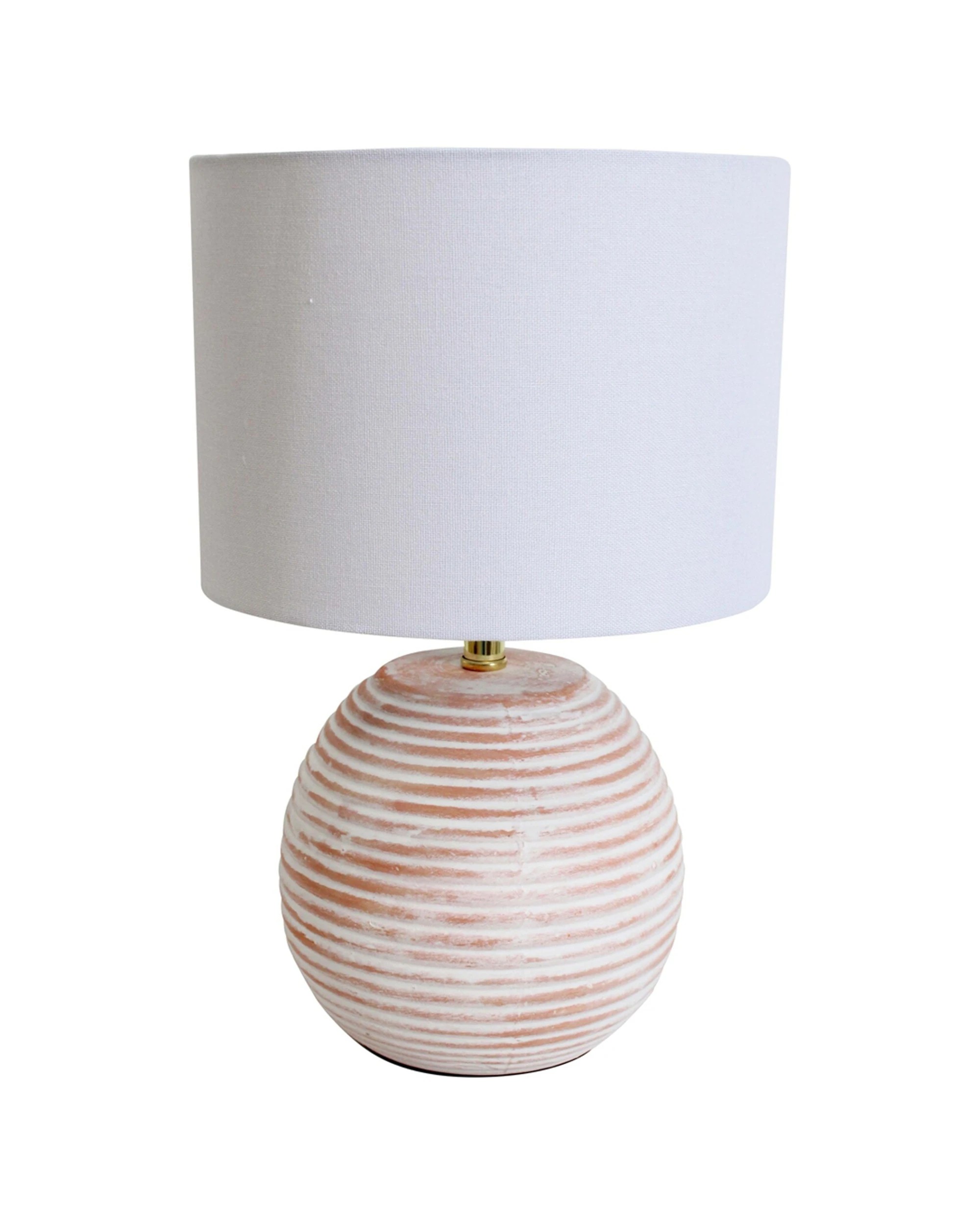 2 LVD Linen Ceramic Lamp Urban Room Decor Tabletop Light Modern Design 22x34cm - Multi, 2 of 2