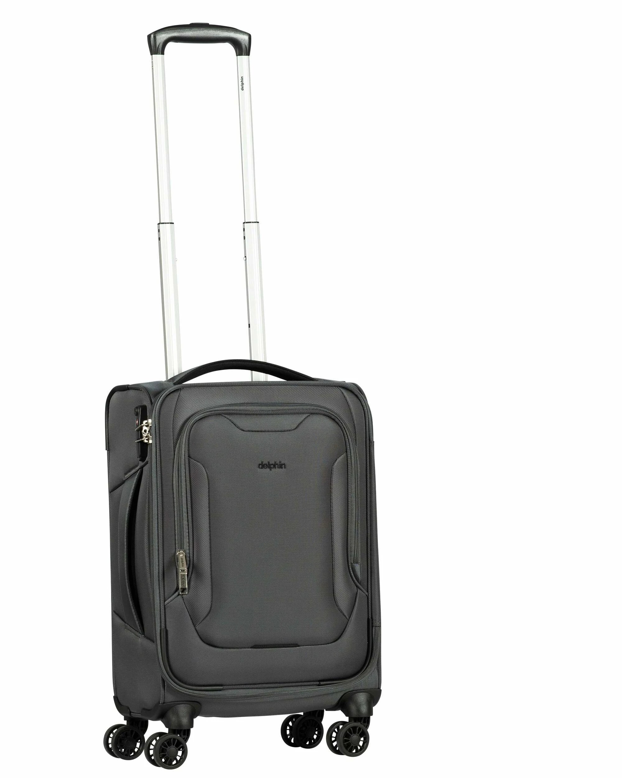6 delphin caspian 2 Piece Suitcase Set Large & Carry-On - Grey, 6 of 7