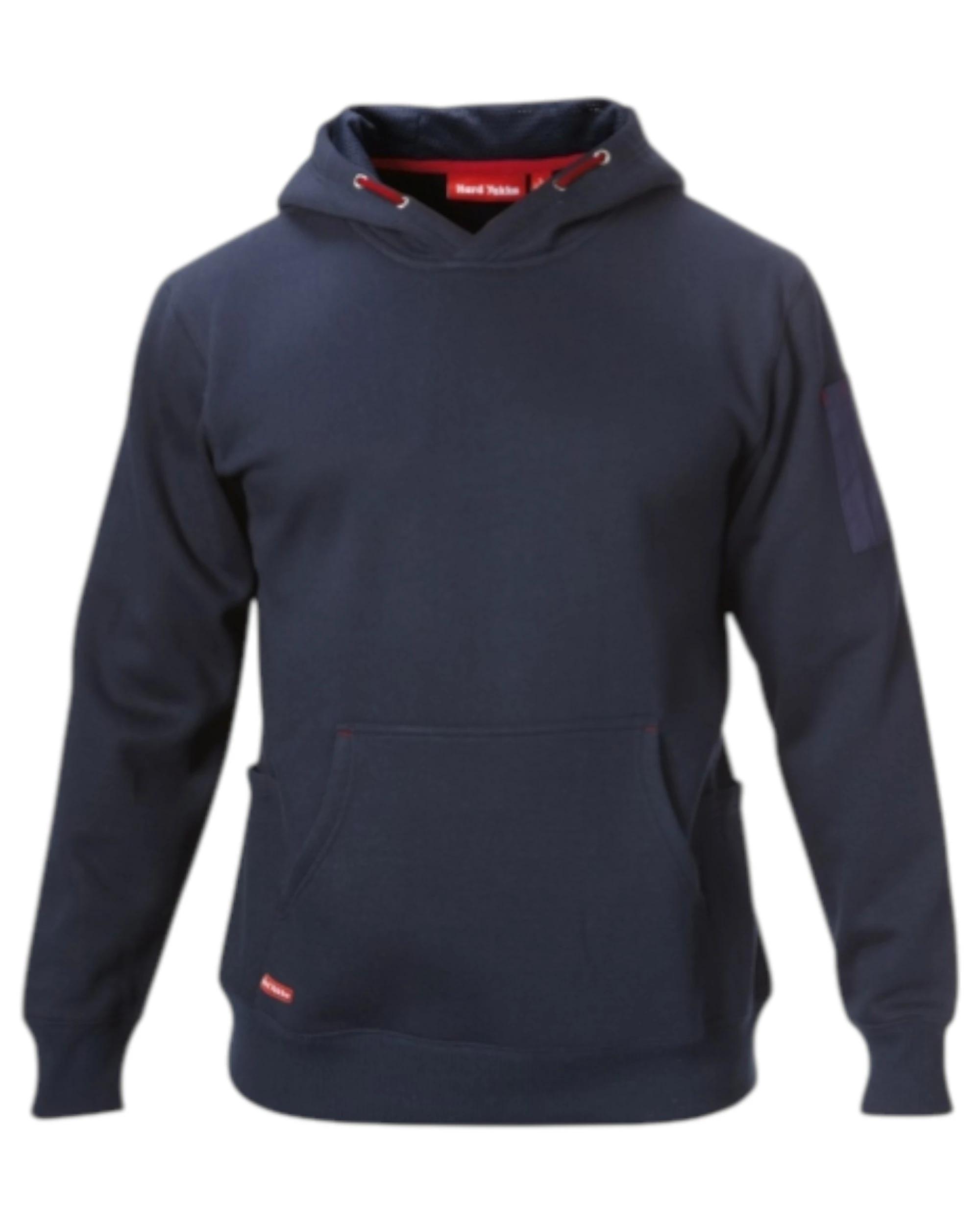 1 Hard Yakka Mens Brushed Fleece Hoodie Jumper Navy NAVY, 1 of 10