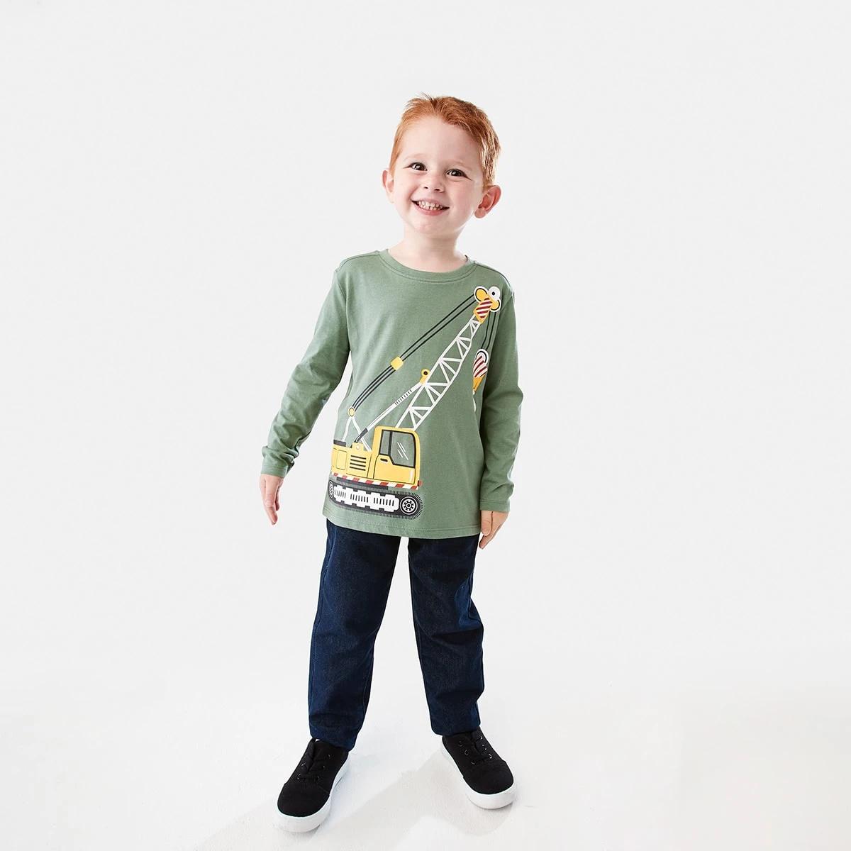 5 Long Sleeve Print T-shirt Grn Digger, 5 of 8