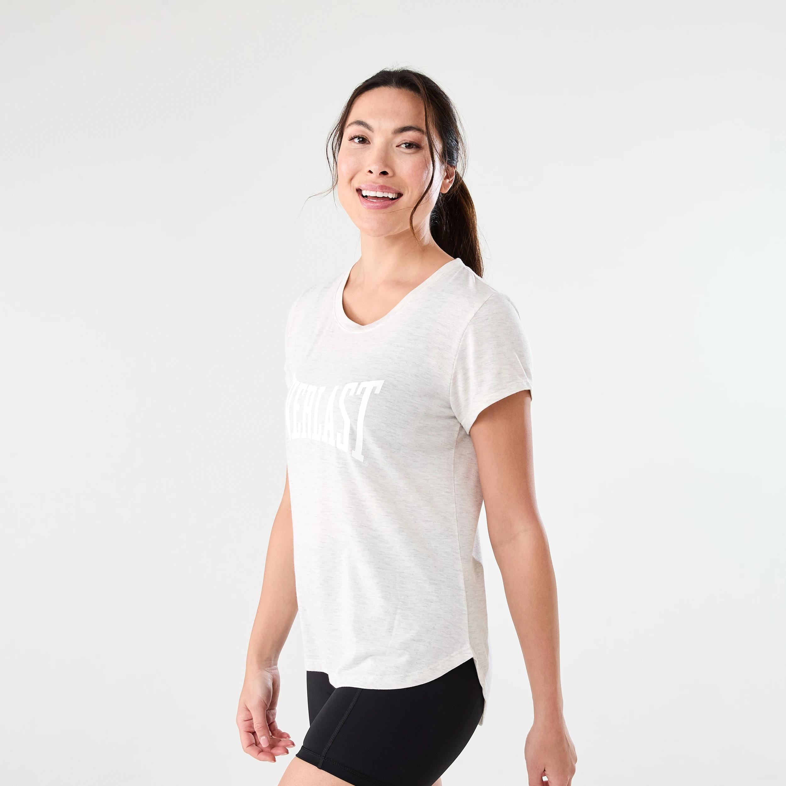 2 Everlast Womens Scoop Neck T-shirt EVERLAST SIMPLE LOGO OAT MARLE, 2 of 7
