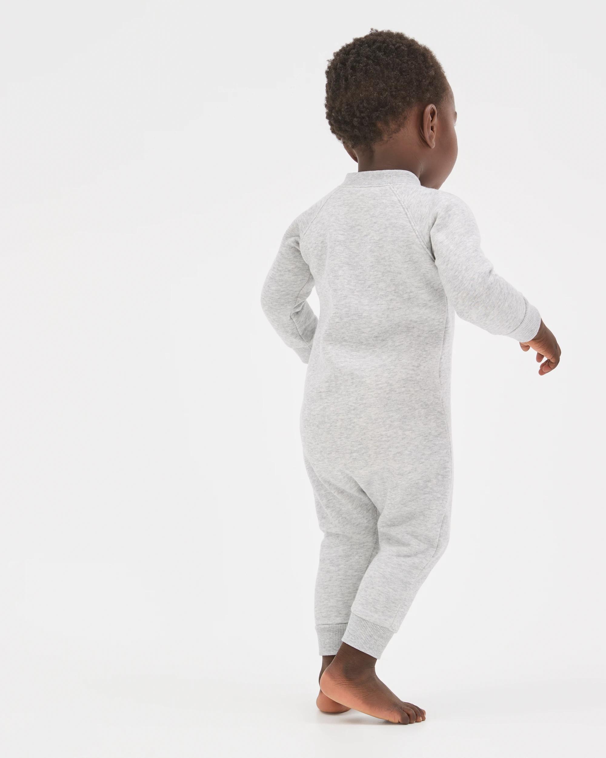 2 Bonds Baby Everyday Fleece Zip Coverall NEW GREY MARLE, 2 of 5