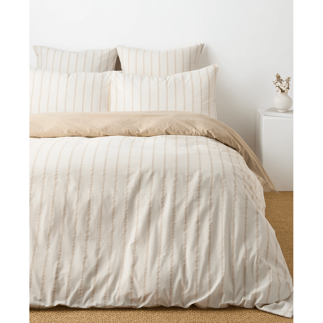 2 Arlo Stonewash Stripe Quilt Cover Set
 - King Bed
 - Natural, 2 of 5