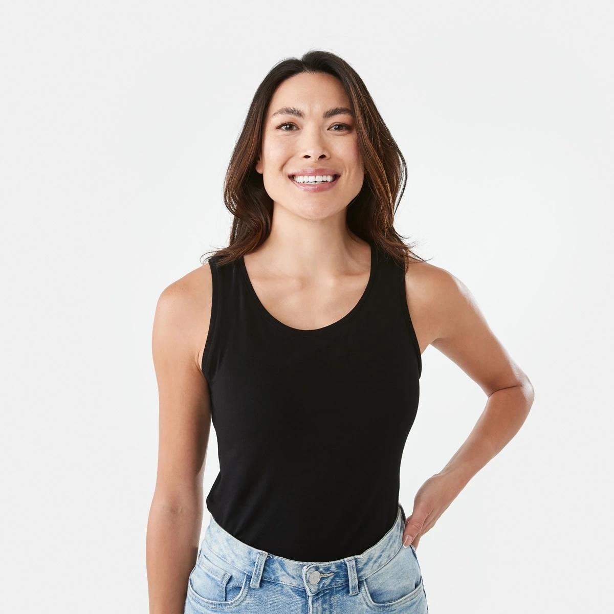 4 Sleeveless Stretch Tank BLACK, 4 of 6