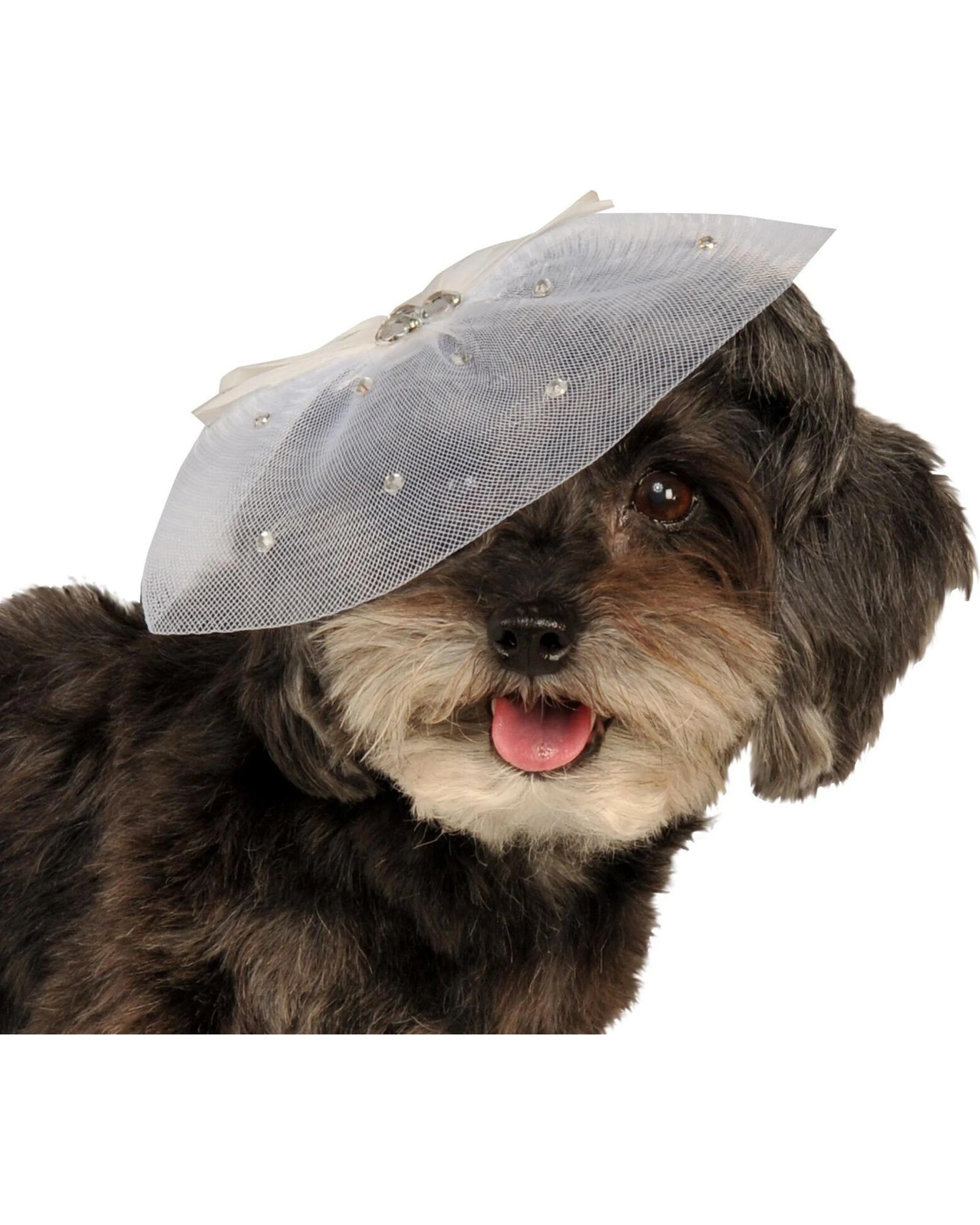2 Rubies Fancy Formal Hat For Pet Dog Cat Size M L - White, 2 of 2