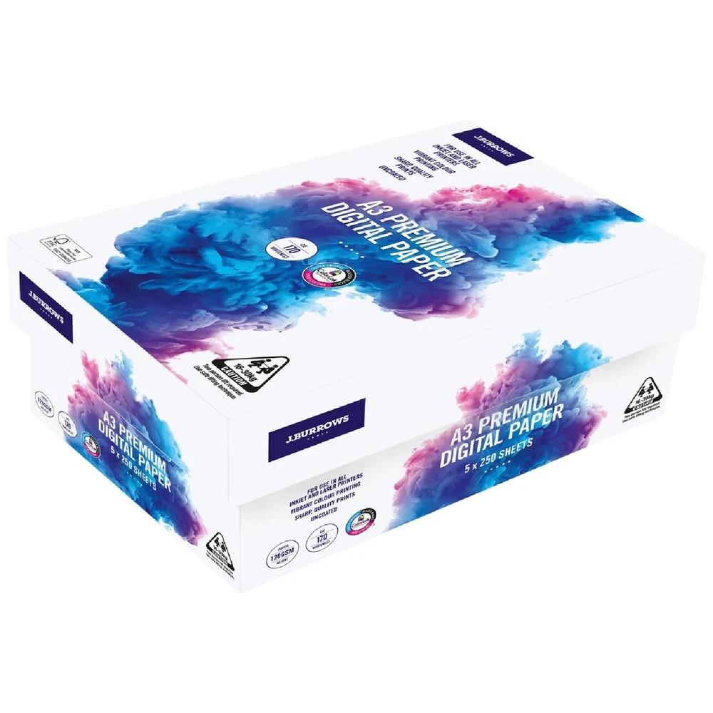 1 J.Burrows Premium 120gsm A3 Digital Copy Paper 5 Pack Carton, 1 of 1